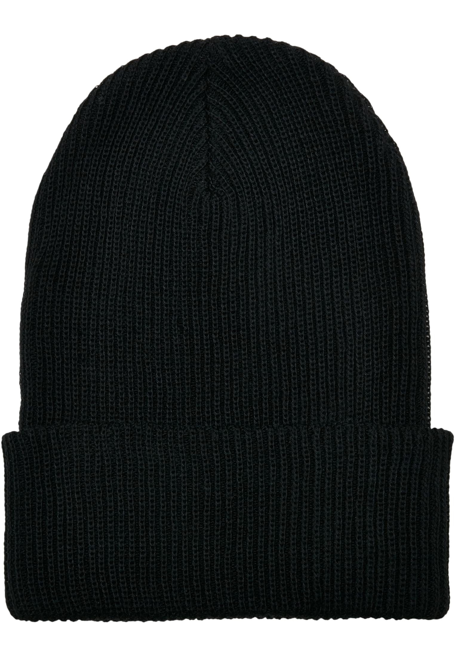 Recycled Yarn Ribbed Knit Beanie black | black