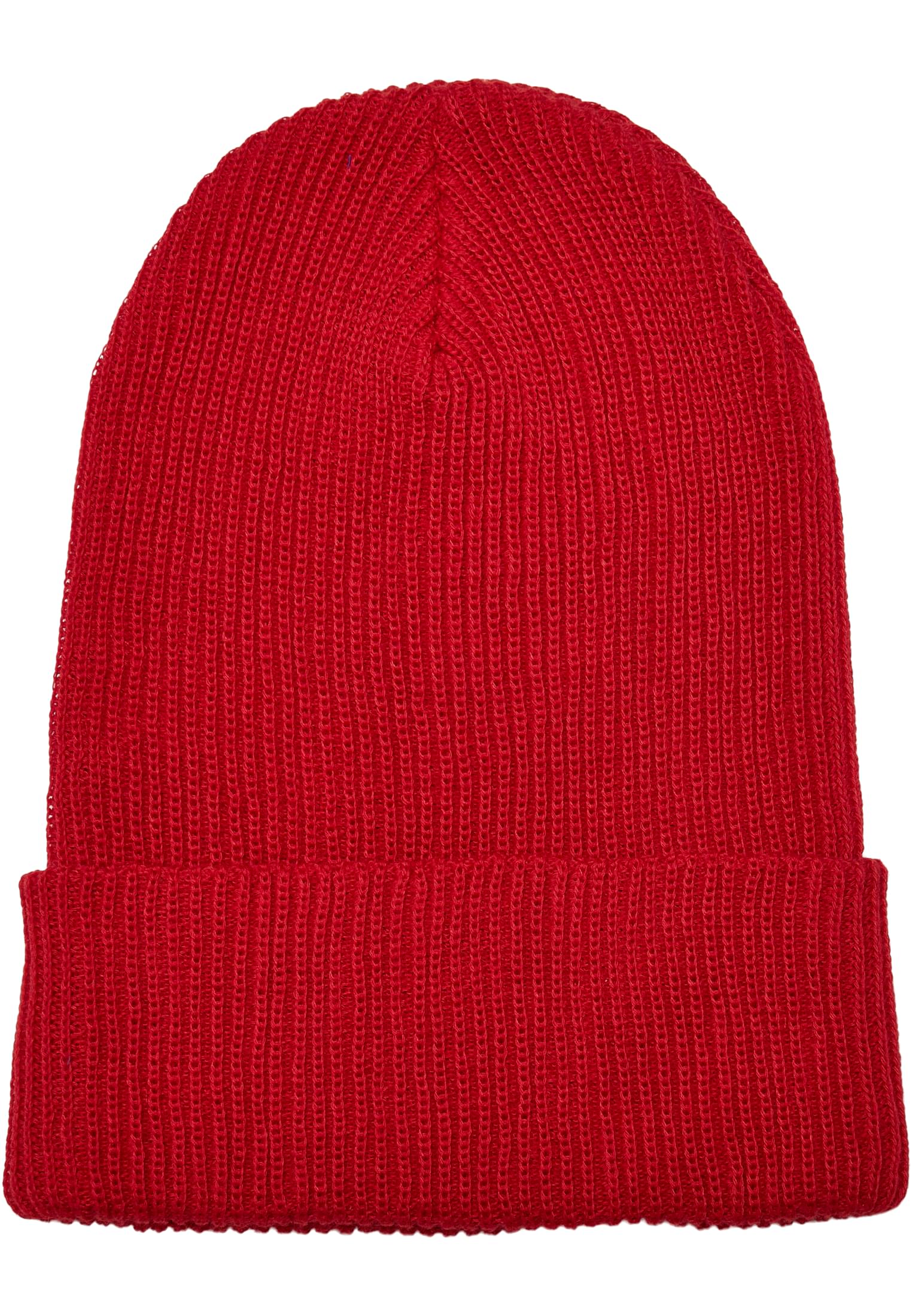 Recycled Yarn Ribbed Knit Beanie red | red