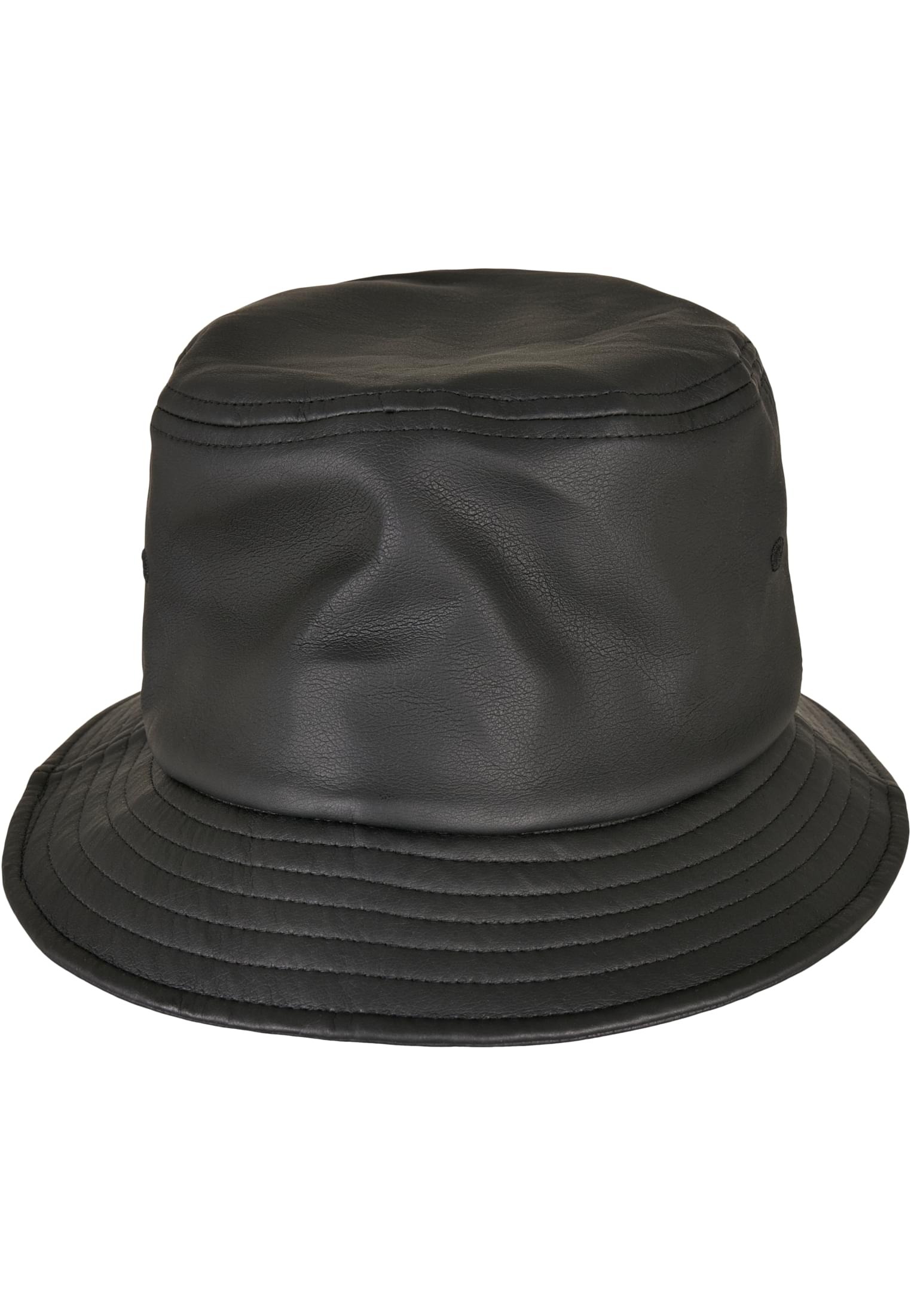 Imitation Leather Bucket Hat black | black