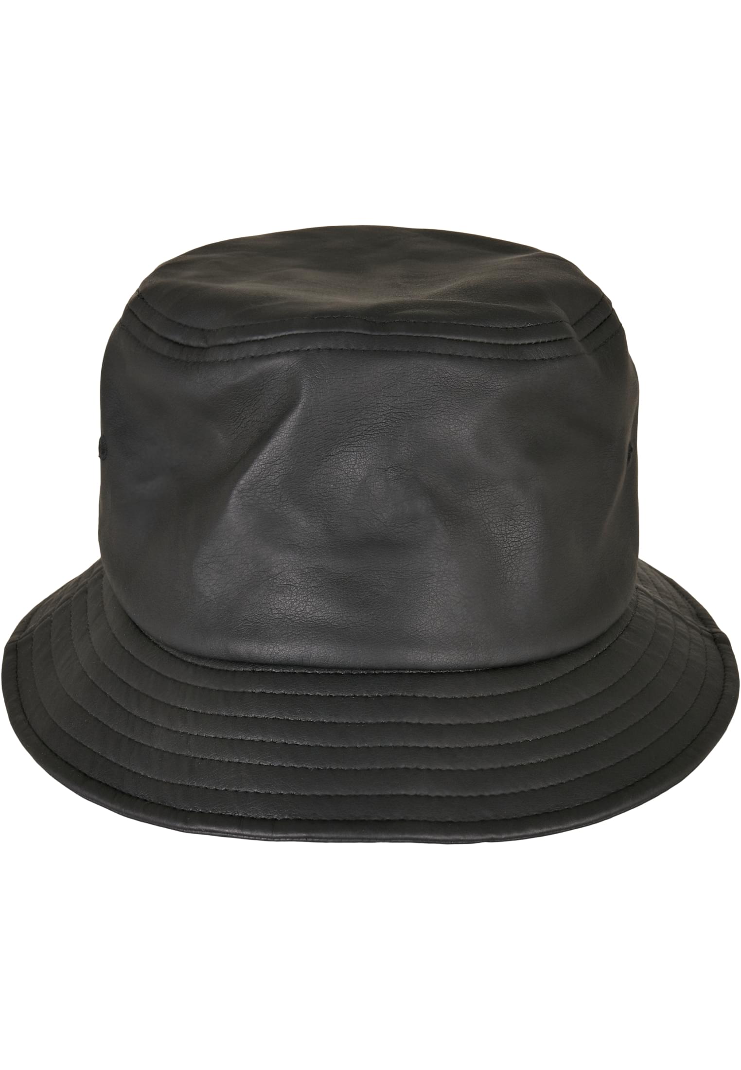 Imitation Leather Bucket Hat black | black