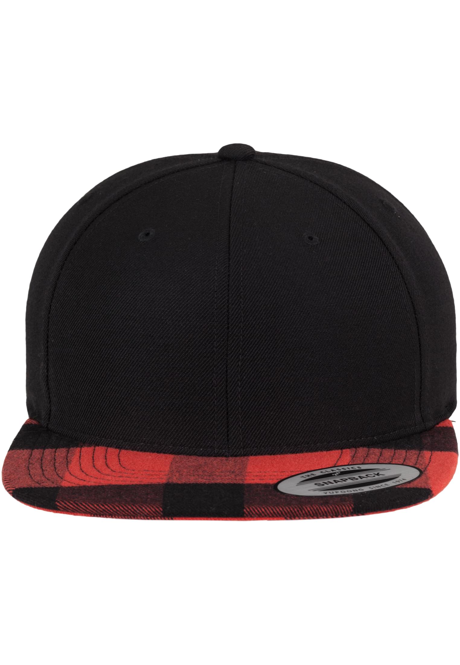 Checked Flanell Peak Snapback blk/red | blk/red
