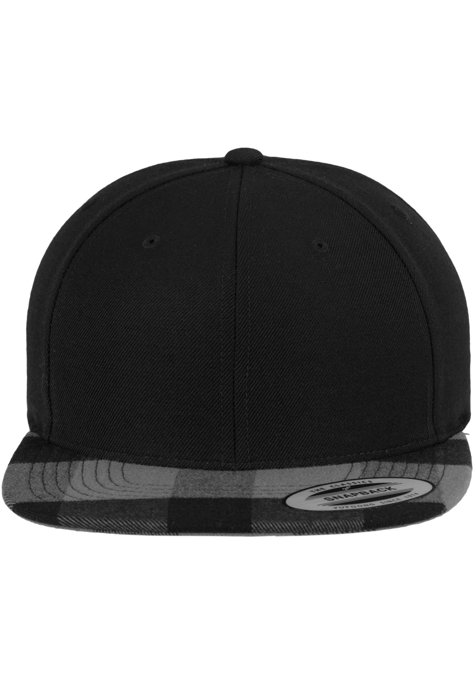 Checked Flanell Peak Snapback blk/cha | blk/cha