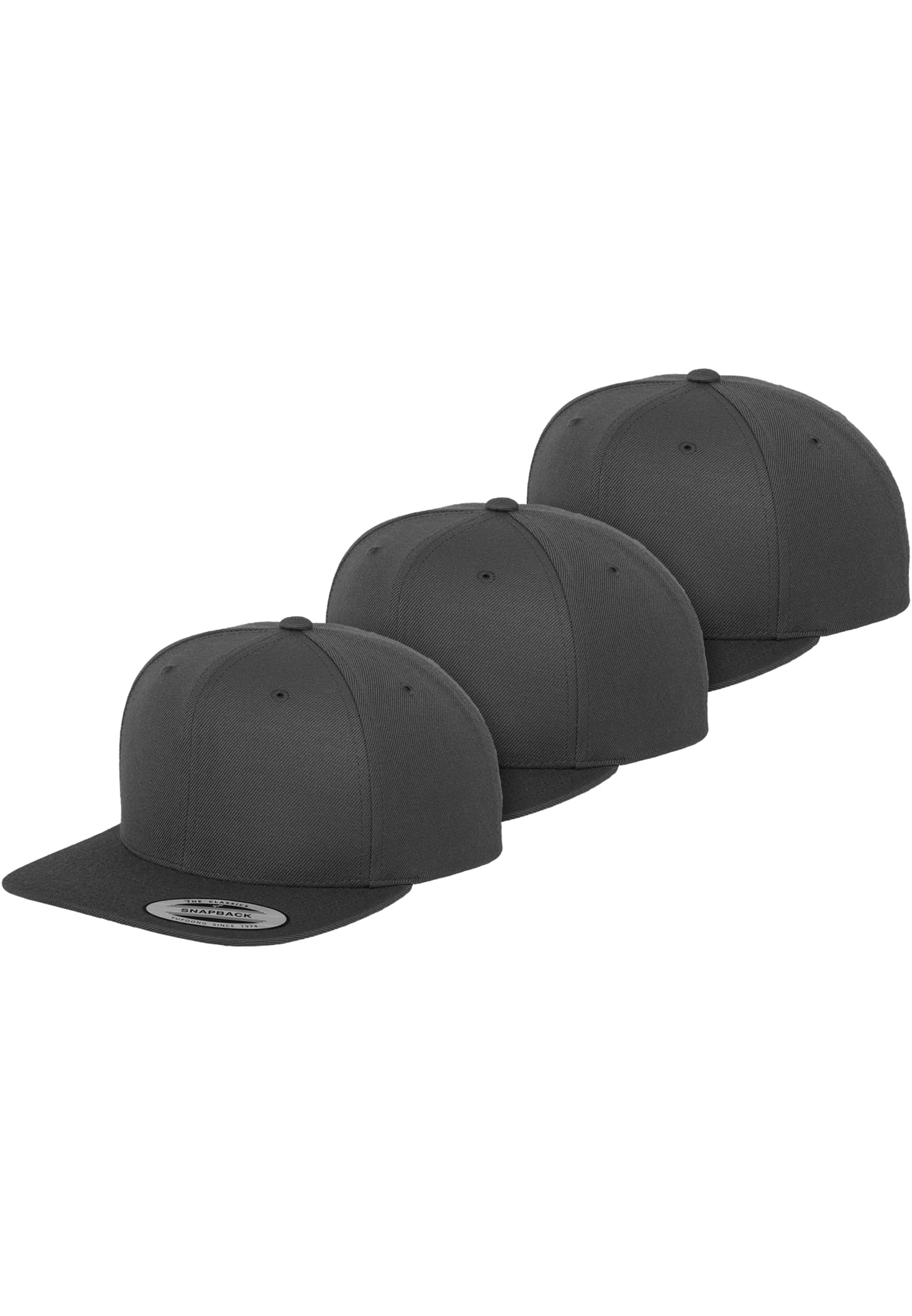 Classic Snapback 3-Pack darkgrey+darkgrey+darkgrey | darkgrey+darkgrey+darkgrey