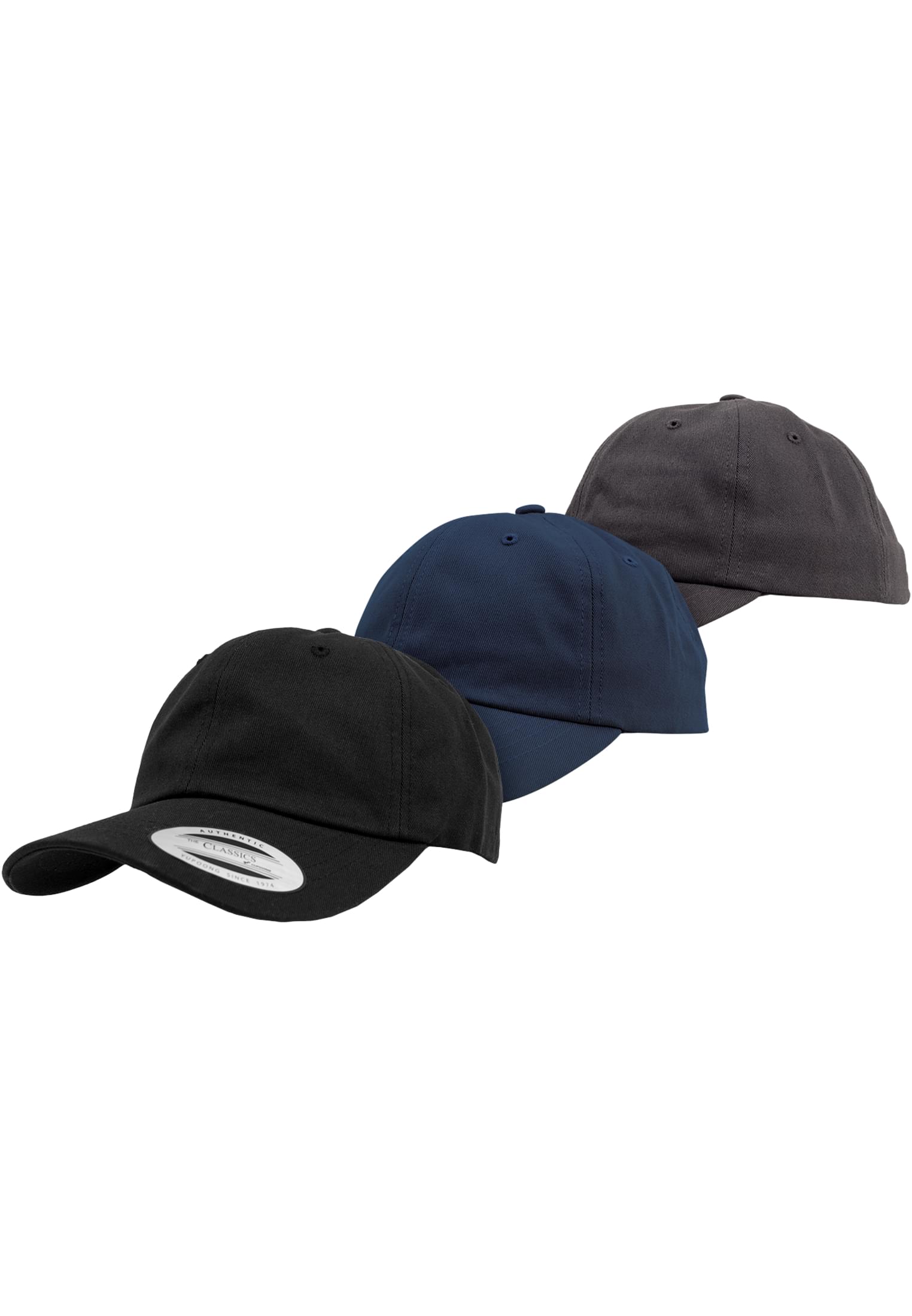 Low Profile Cotton Twill 3-Pack black+navy+darkgrey | black+navy+darkgrey