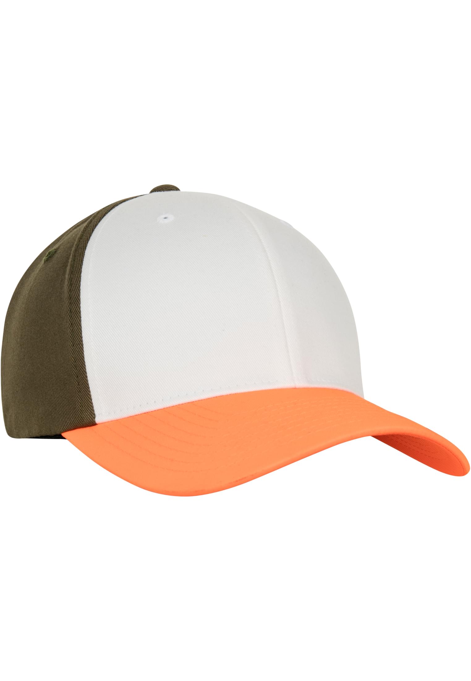 3-Tone Flexfit neonorange/white/olive | neonorange/white/olive