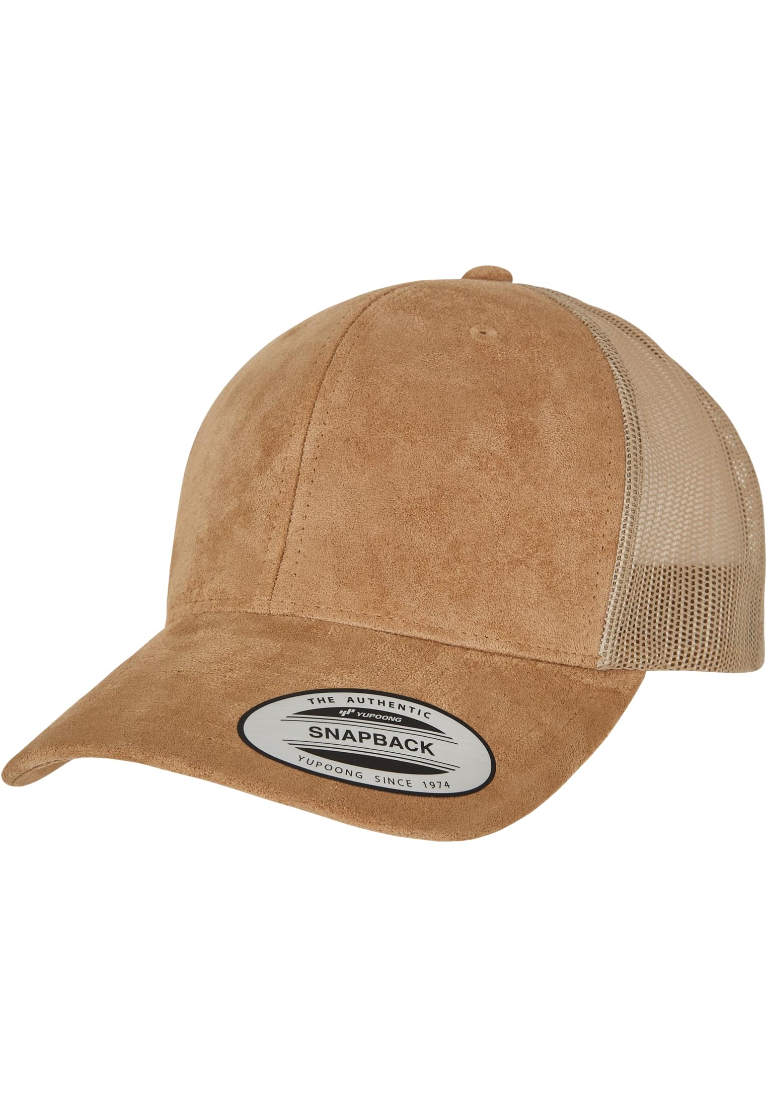 Suede Leather Trucker Cap khaki | khaki