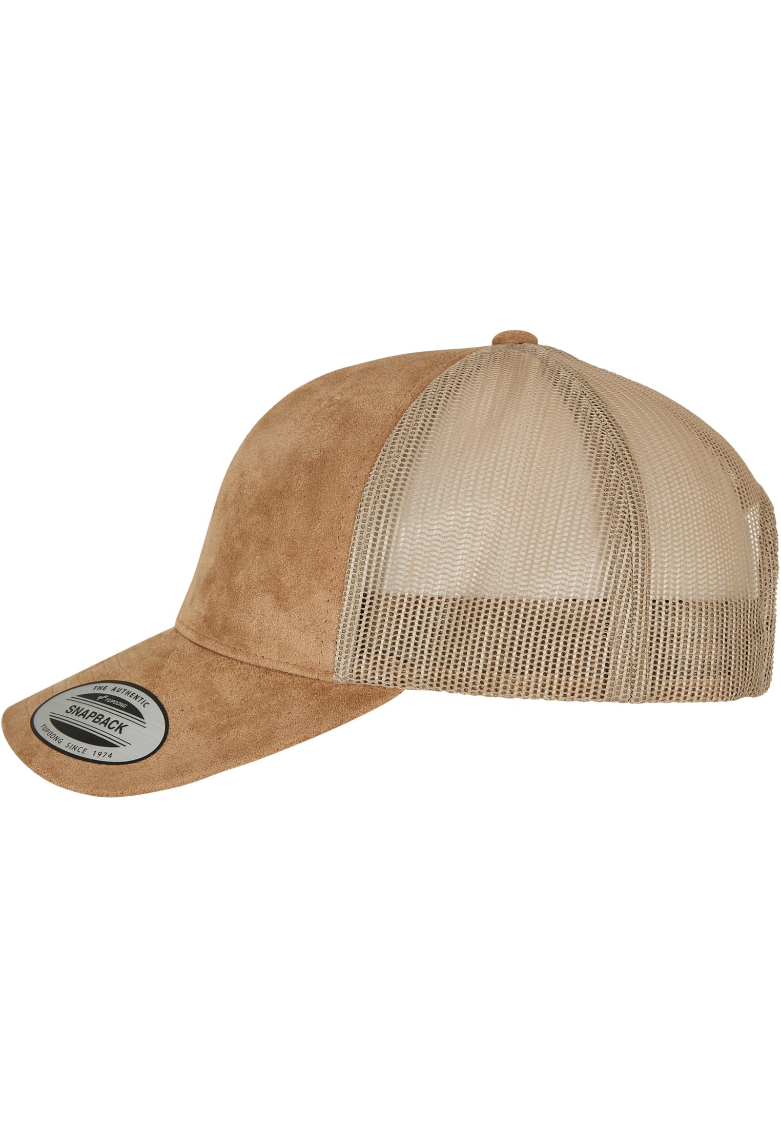 Suede Leather Trucker Cap khaki | khaki