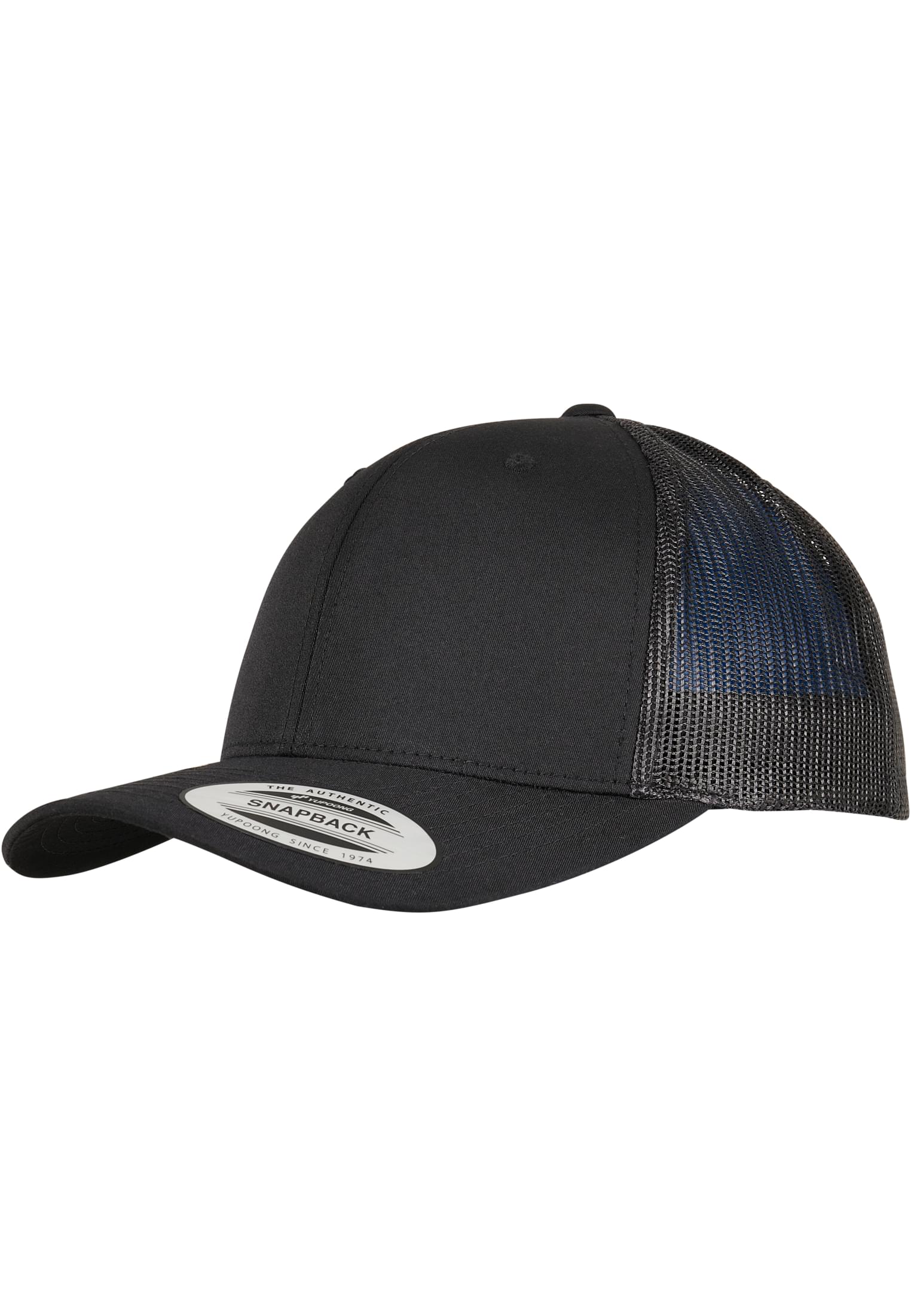Trucker Recycled Polyester Fabric Cap black | black