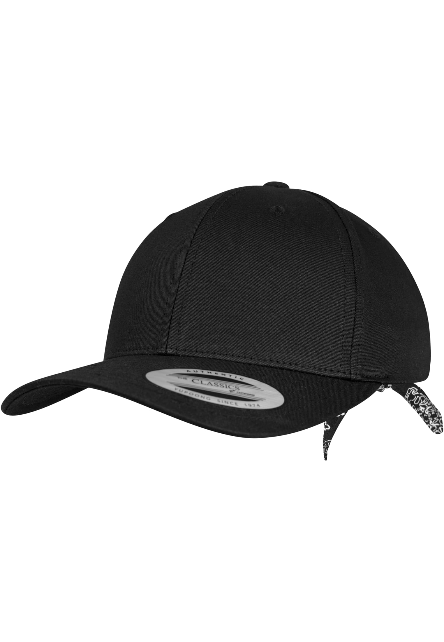 Curved Bandana Tie Snapback blk/blk | blk/blk