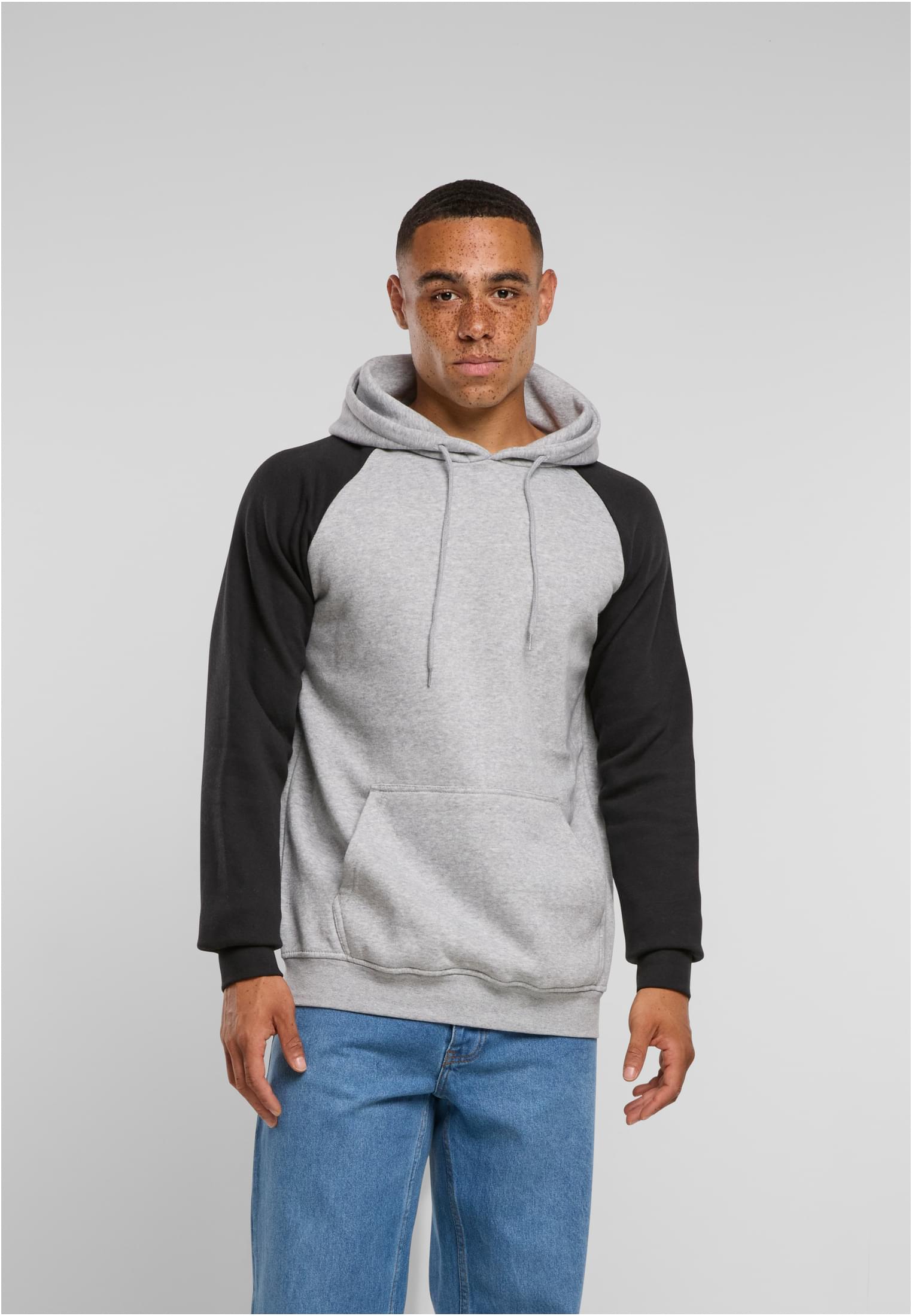 Basic Raglan Hoody h.grey/blk 2 | h.grey/blk 2