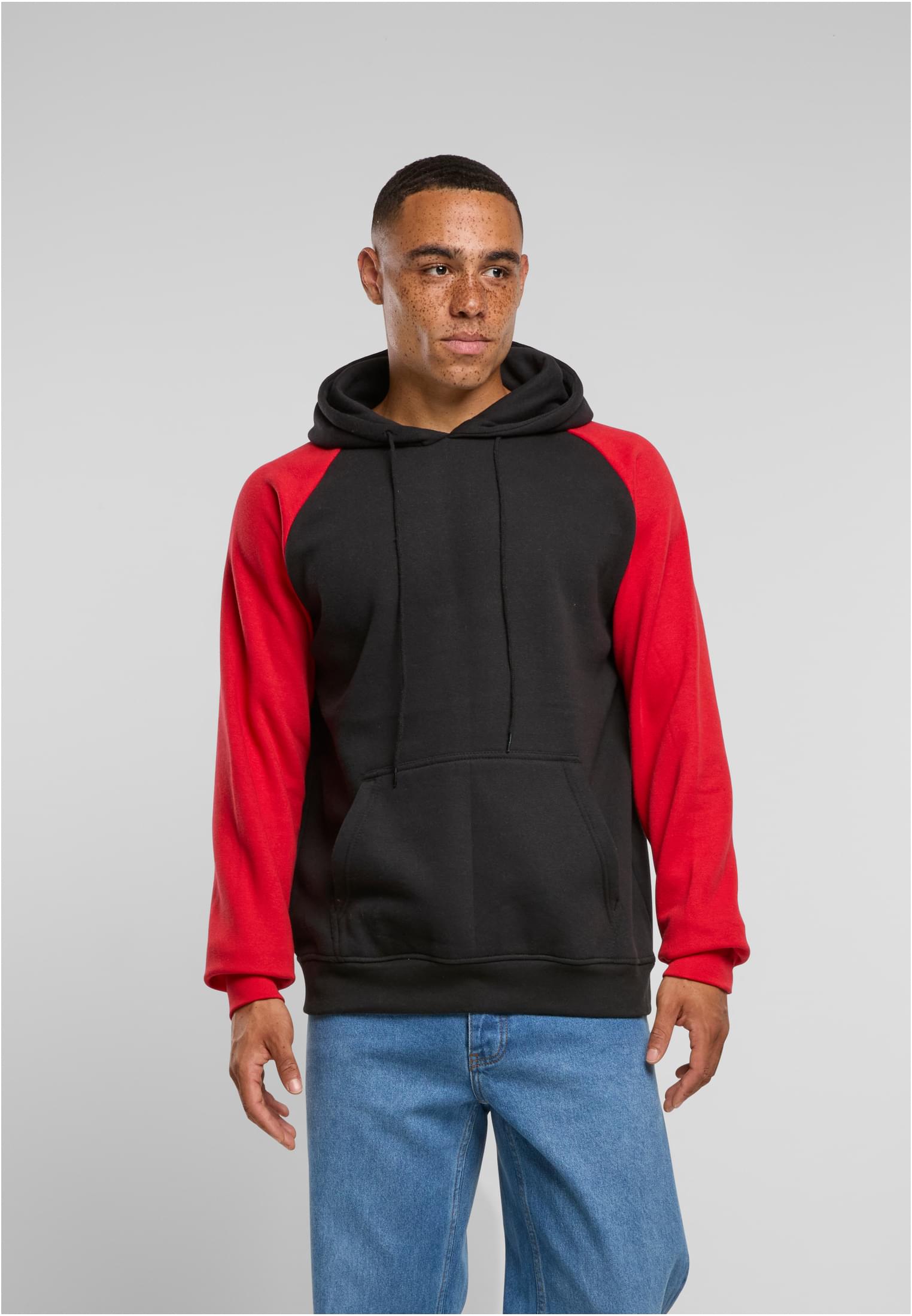 Basic Raglan Hoody black/red | black/red