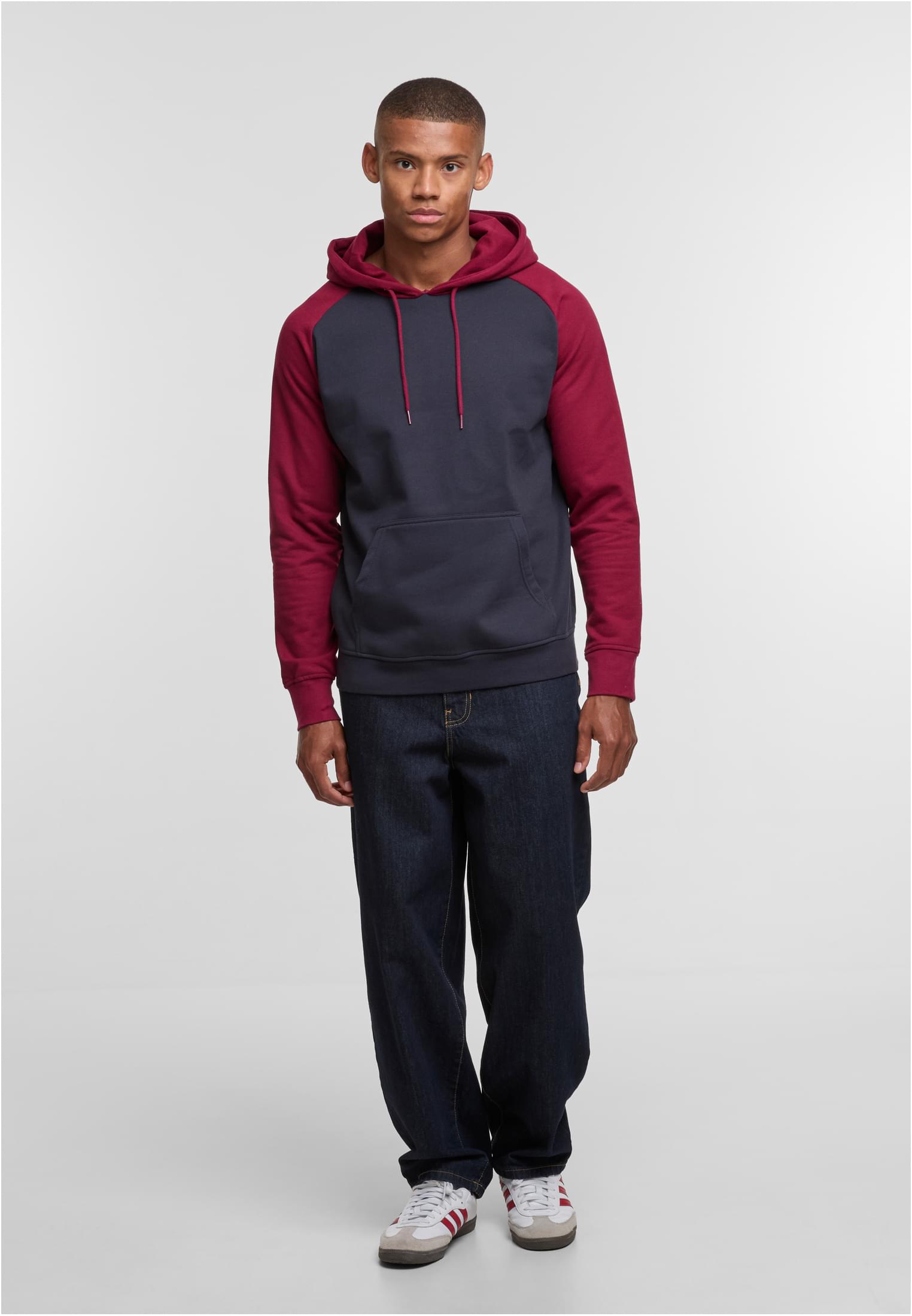 Basic Raglan Hoody nvy/burgundy | nvy/burgundy