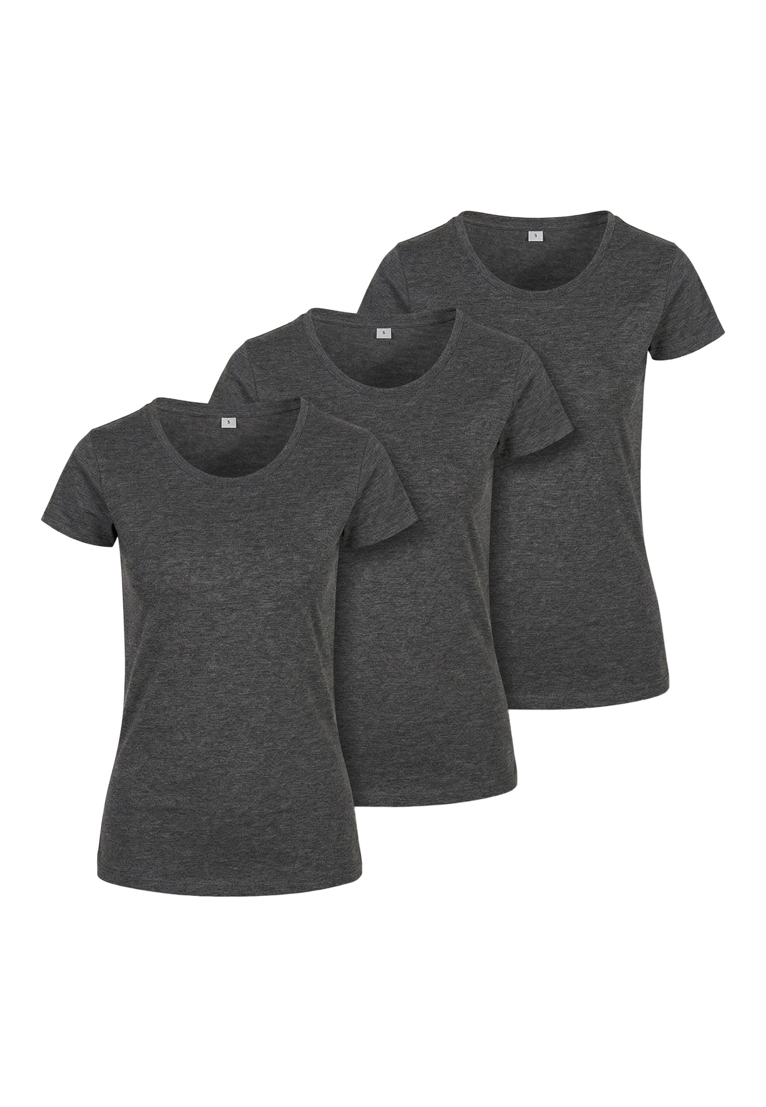 Ladies Basic Tee 3-Pack charcoal+charcoal+charcoal | charcoal+charcoal+charcoal