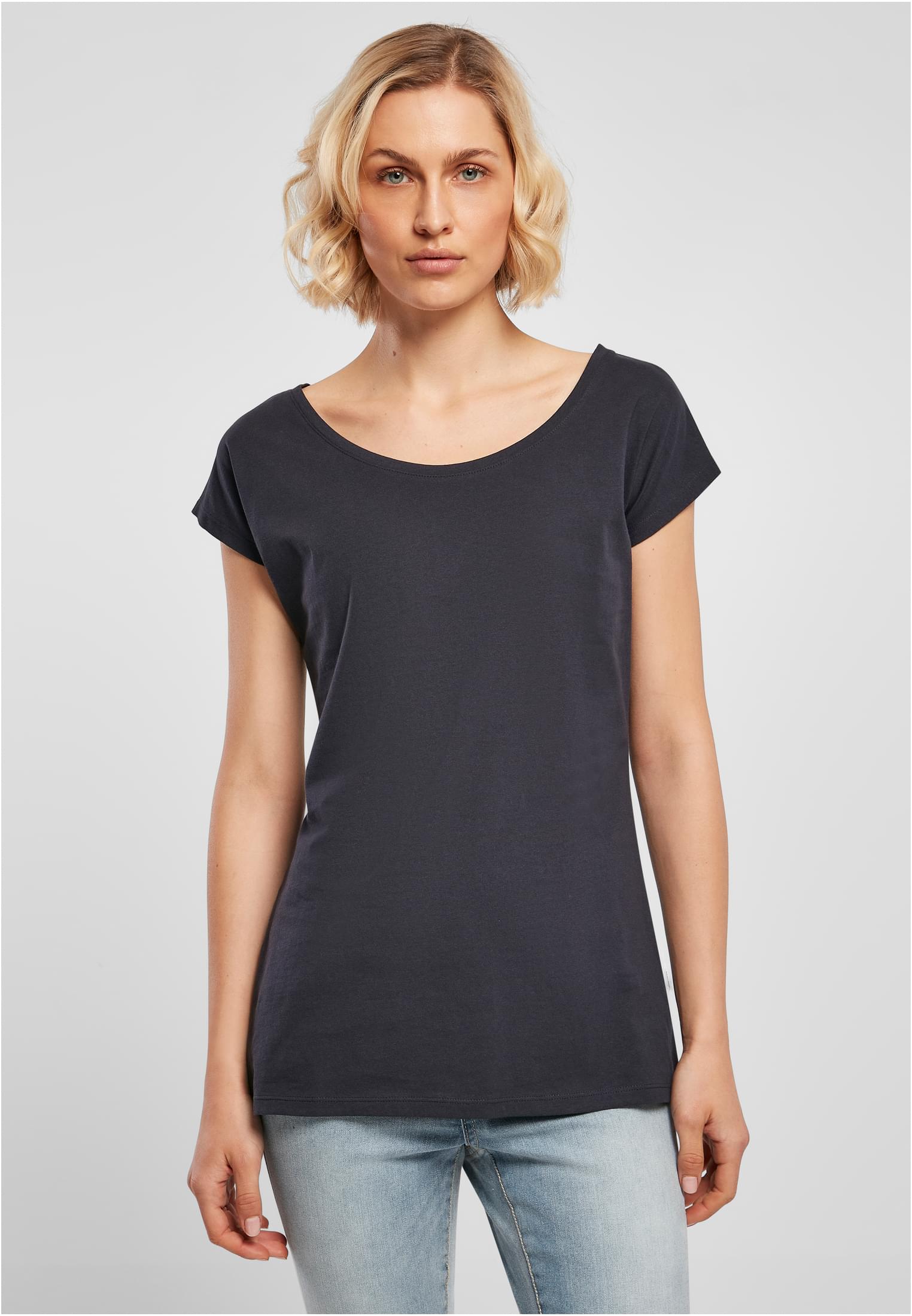 Ladies Wide Neck Tee navy | navy
