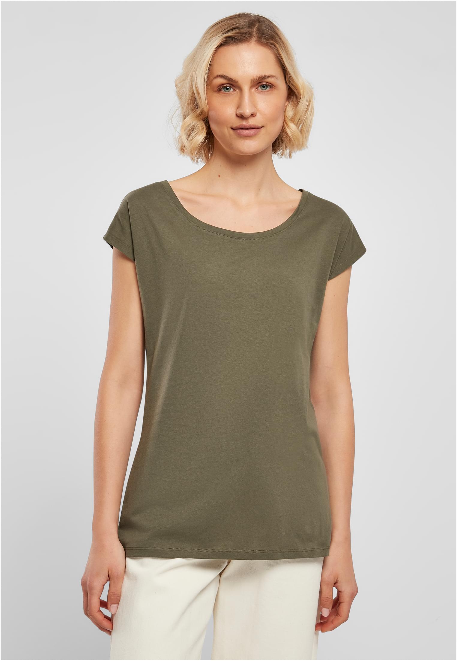 Ladies Wide Neck Tee olive | olive