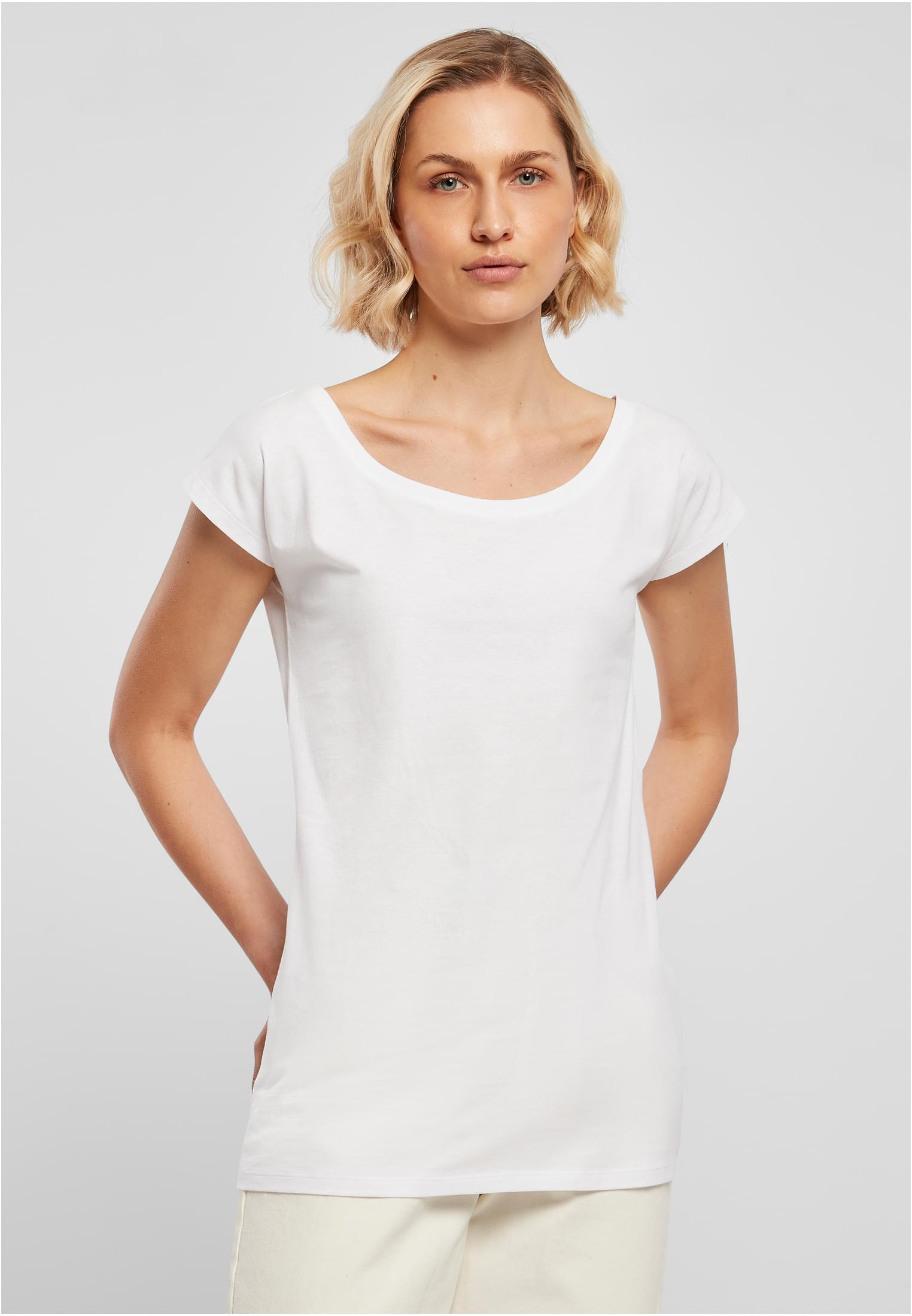 Ladies Wide Neck Tee white | white