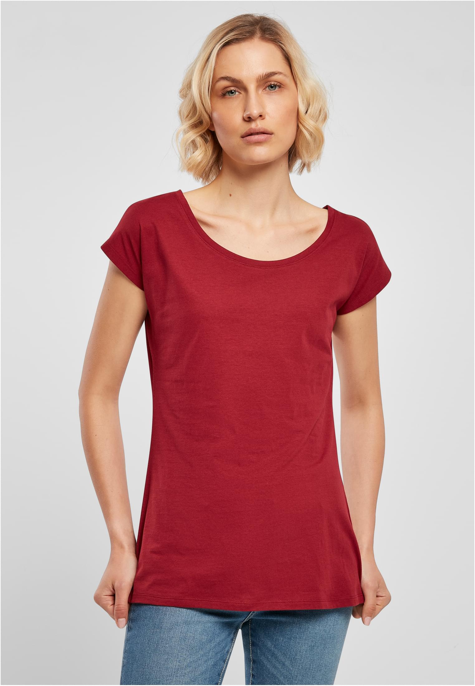 Ladies Wide Neck Tee burgundy | burgundy