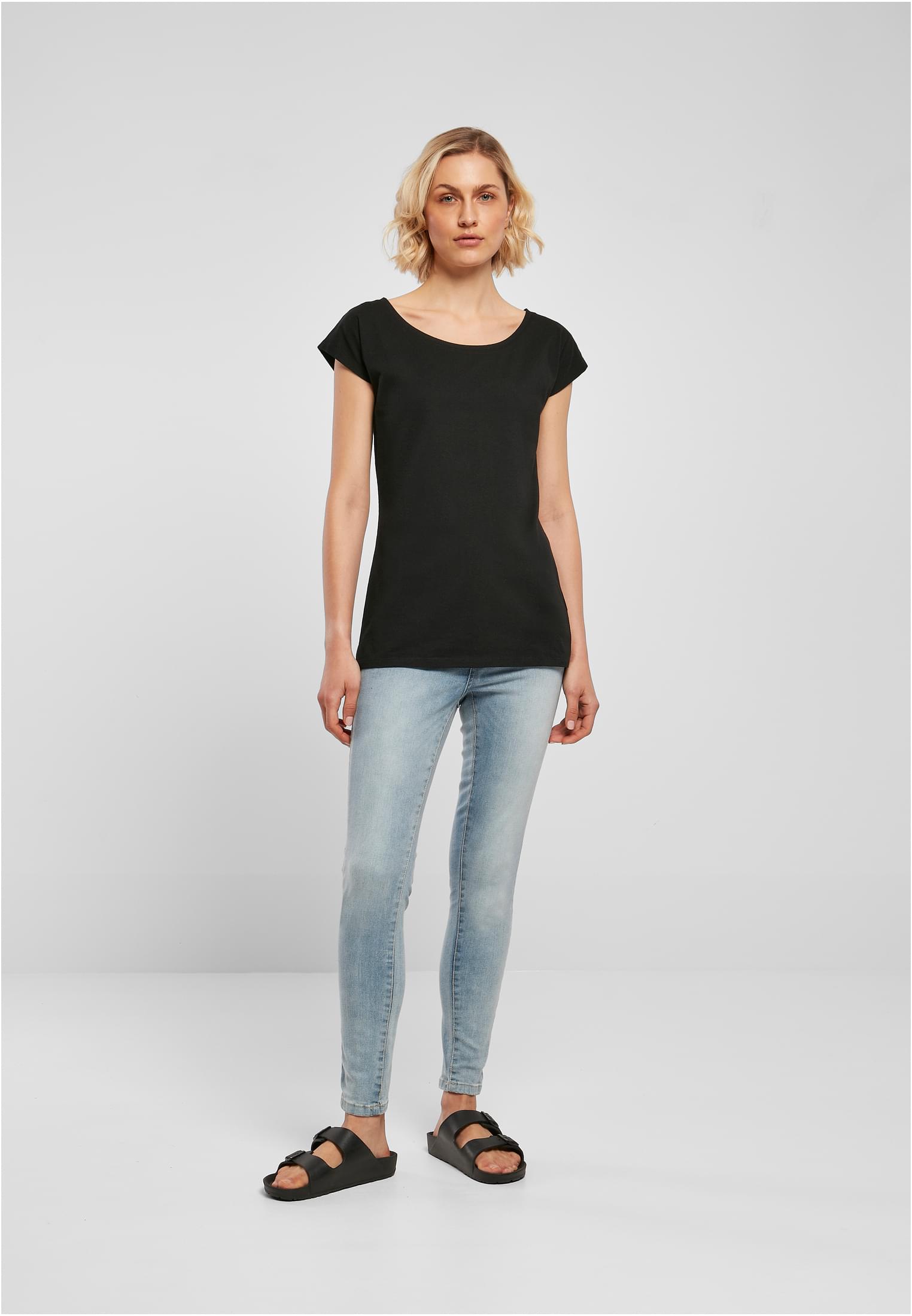 Ladies Wide Neck Tee black | black