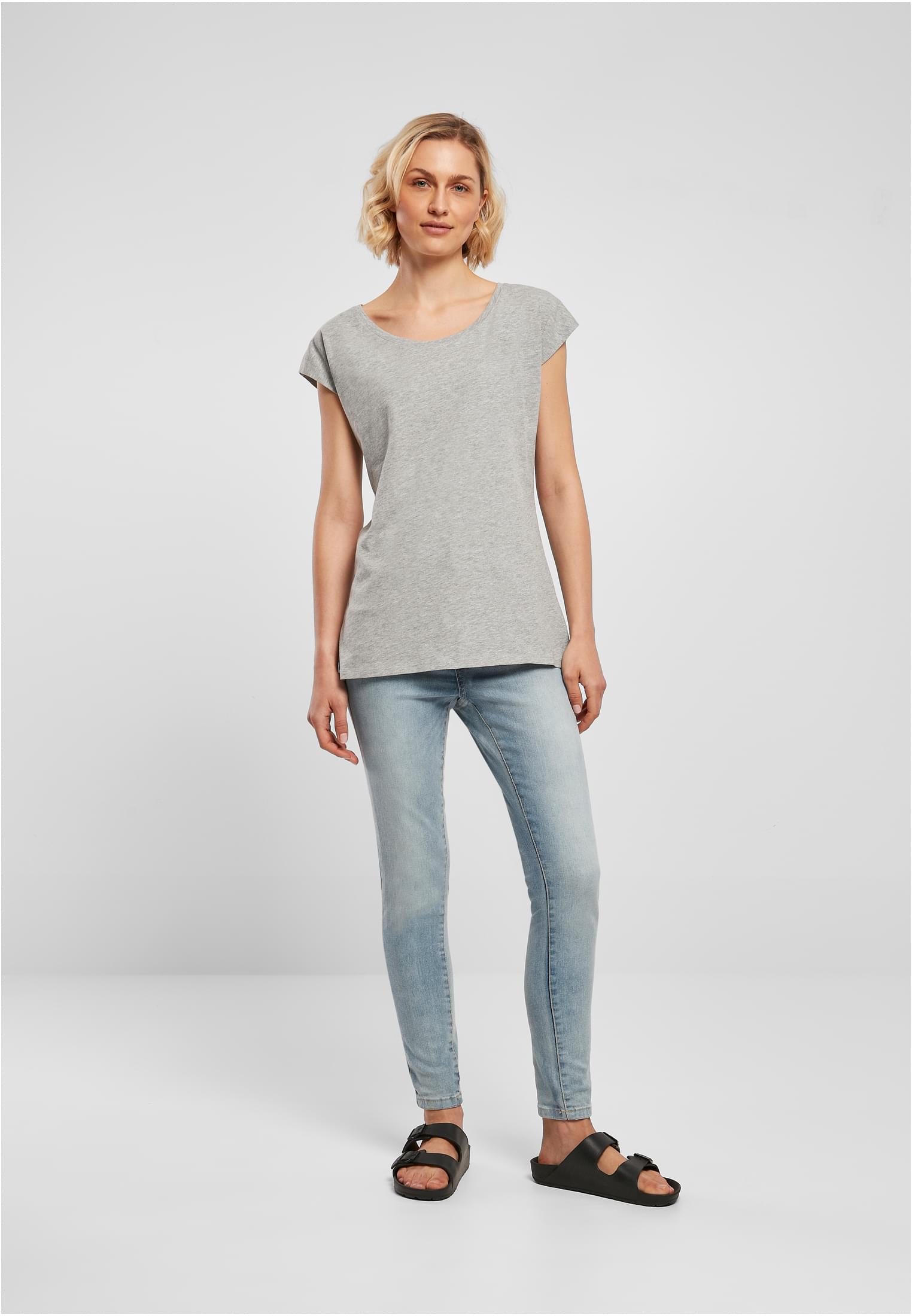 Ladies Wide Neck Tee heather grey | heather grey