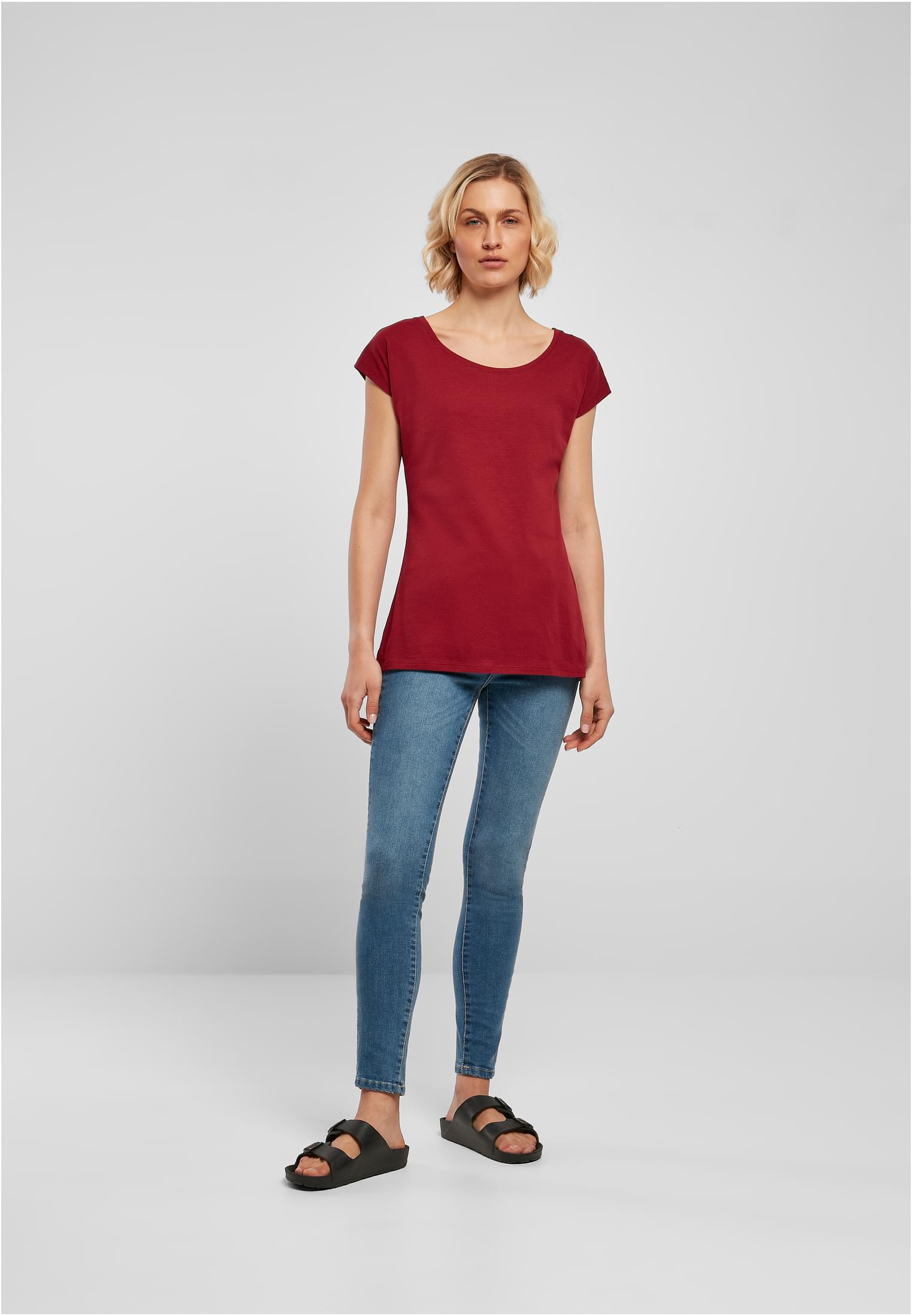 Ladies Wide Neck Tee burgundy | burgundy