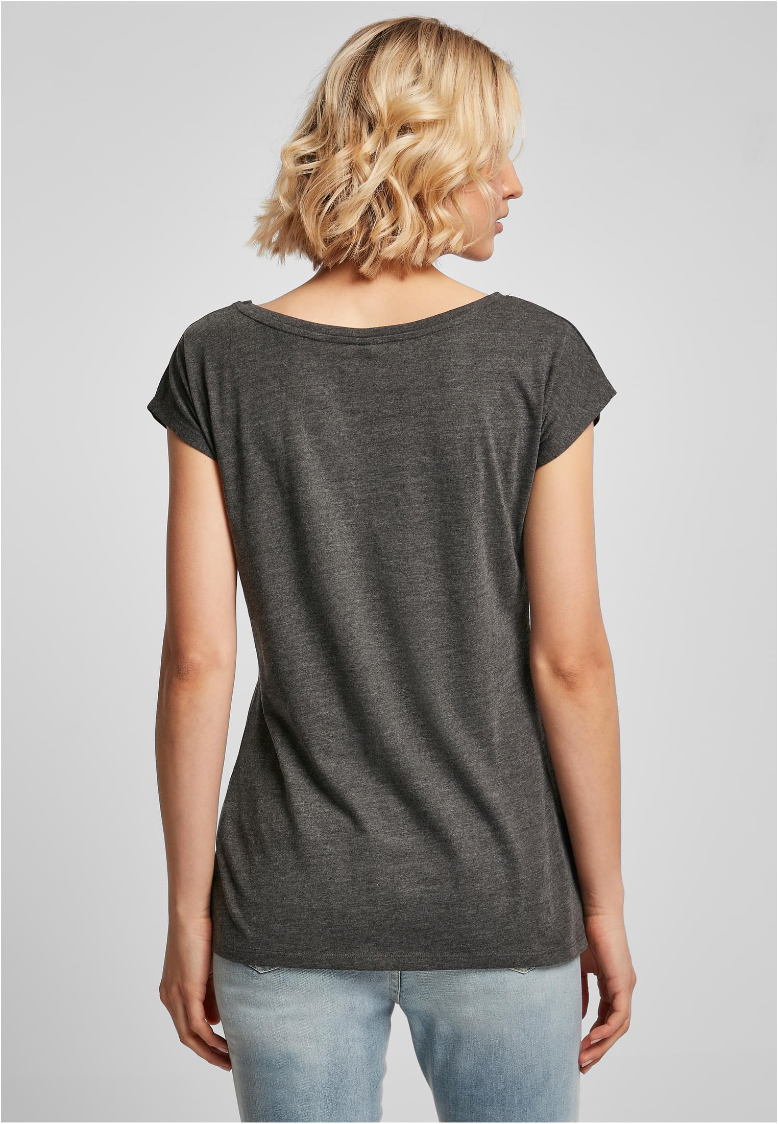 Ladies Wide Neck Tee charcoal | charcoal