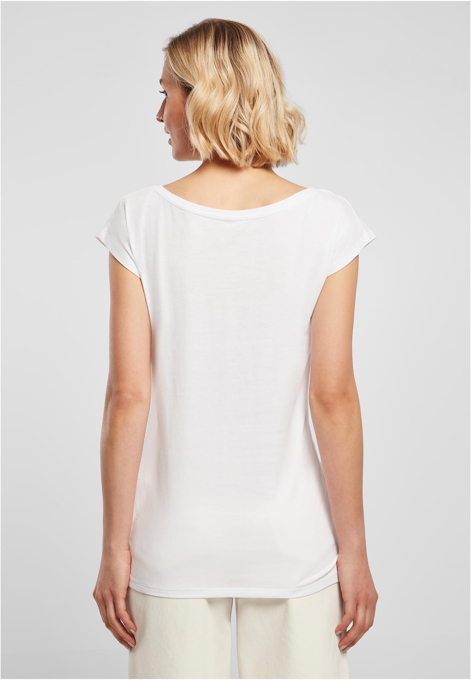 Ladies Wide Neck Tee white | white