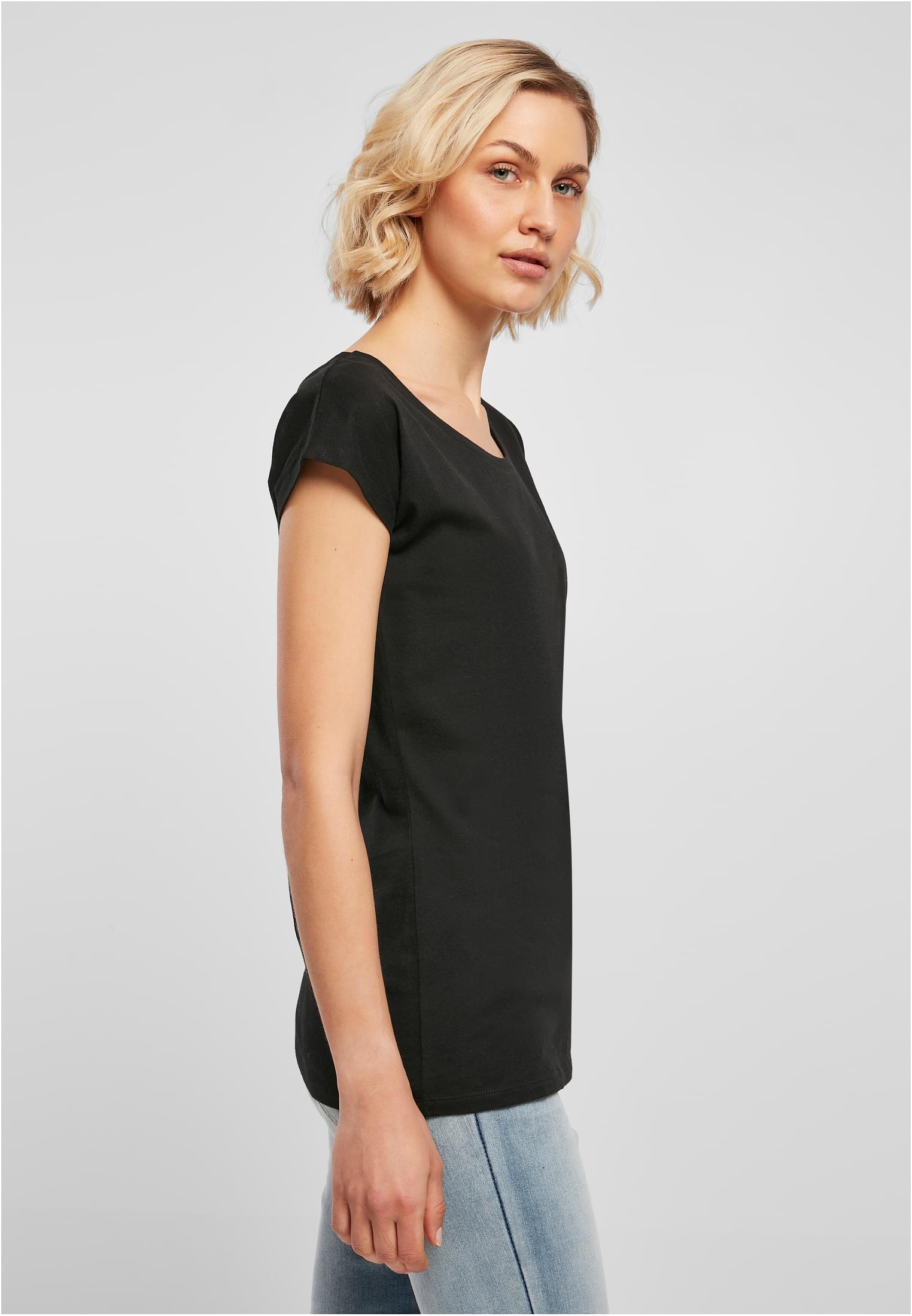 Ladies Wide Neck Tee black | black