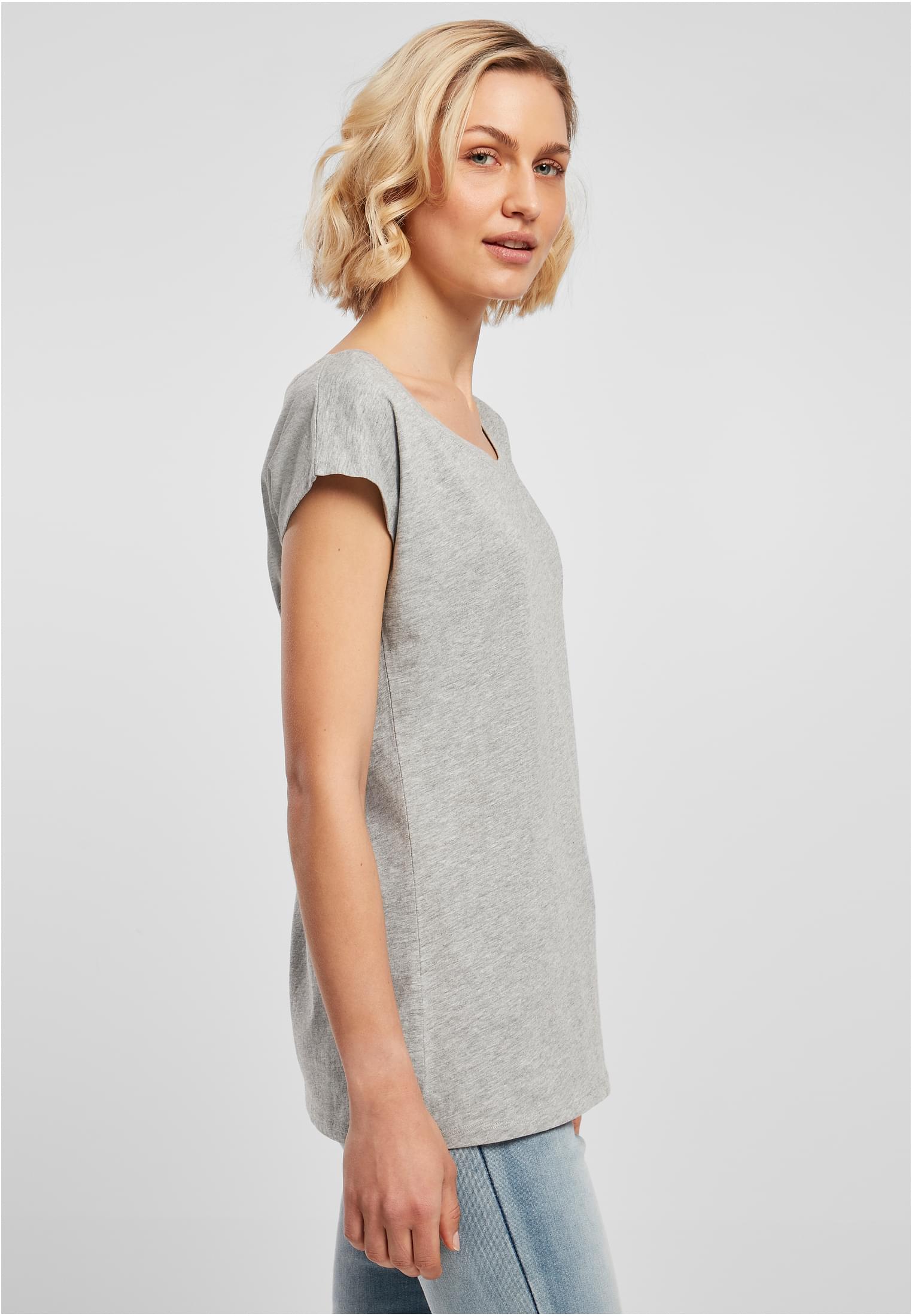 Ladies Wide Neck Tee heather grey | heather grey