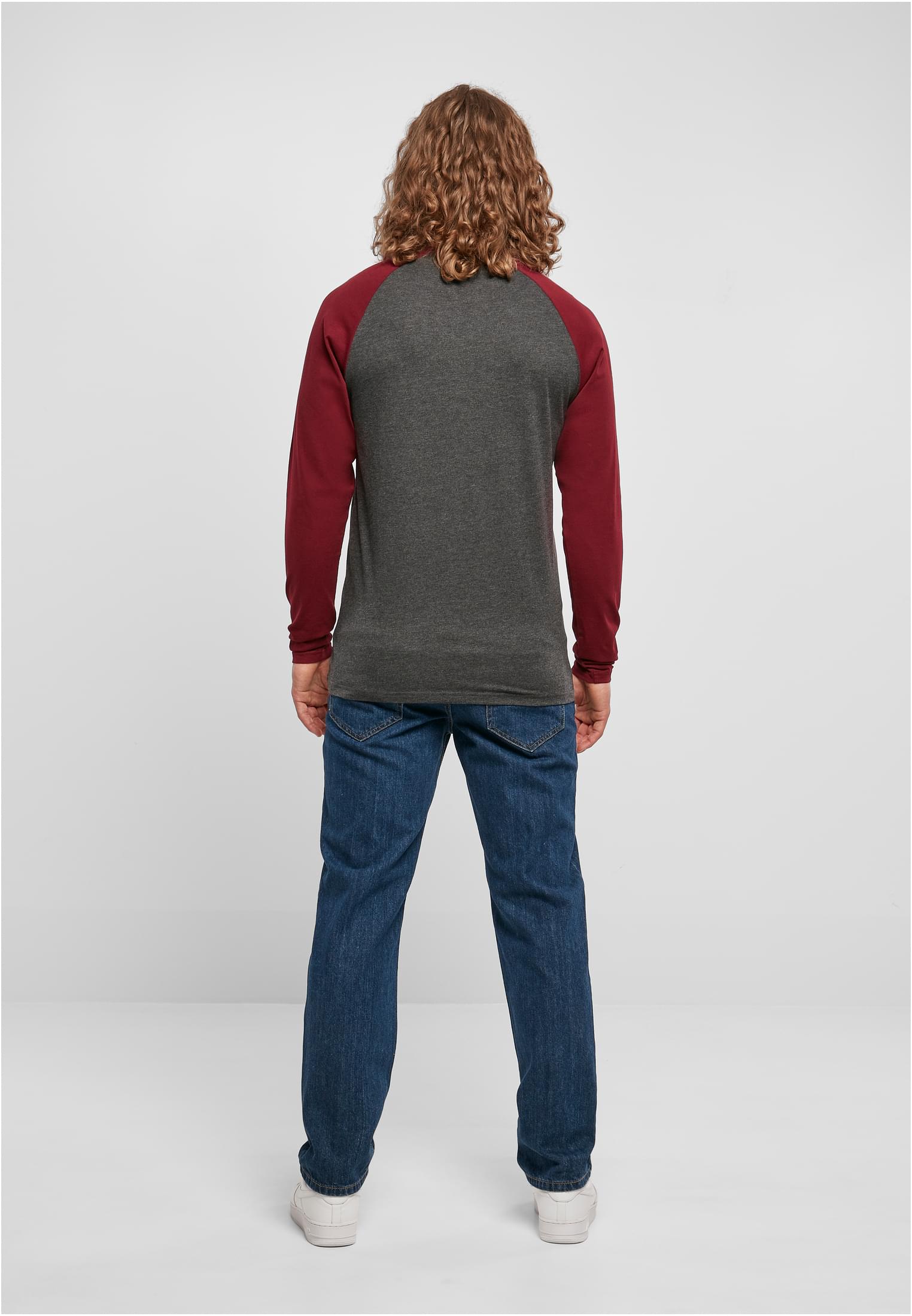 Contrast Raglan Longsleeve charcoal/cherry | charcoal/cherry