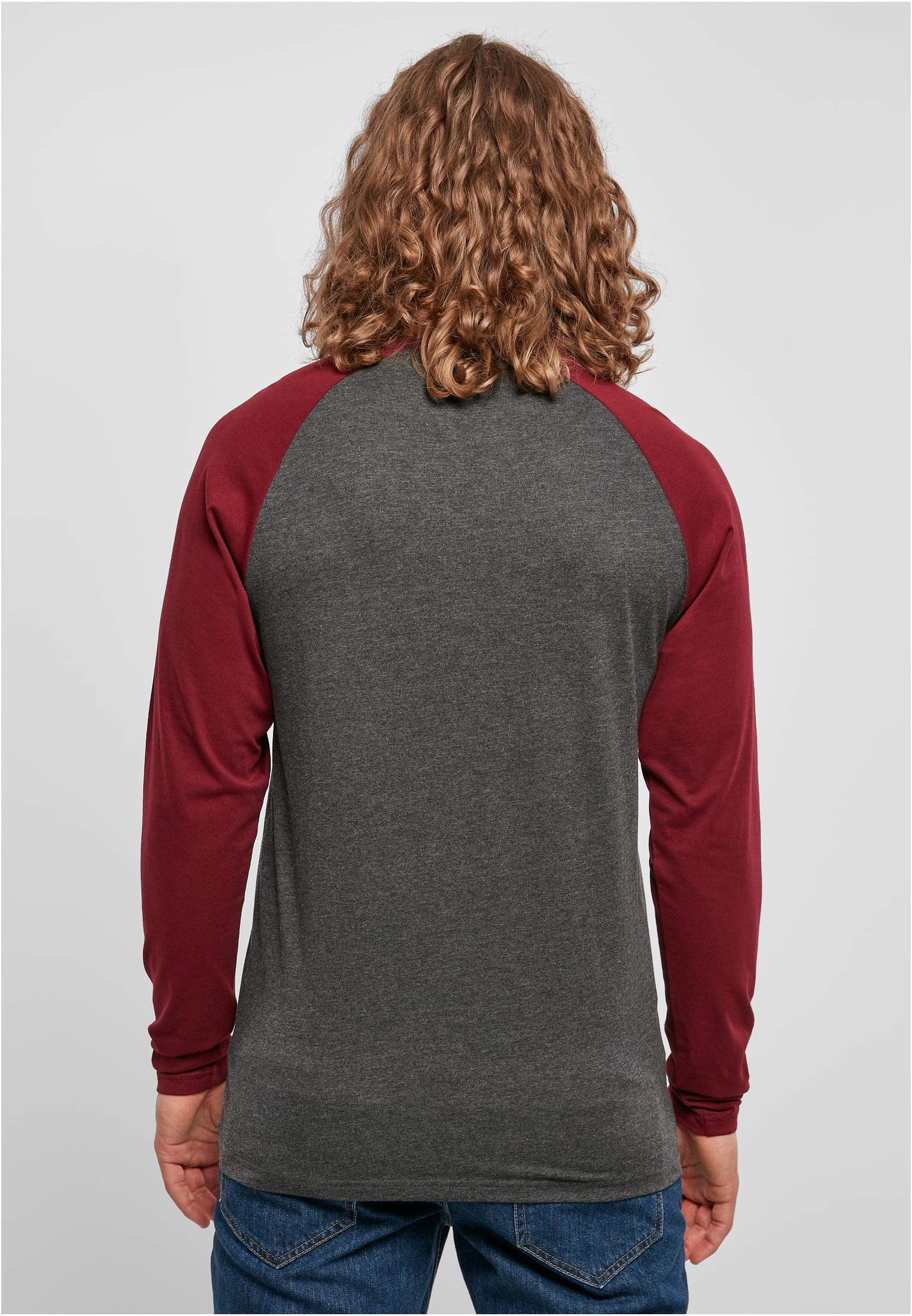 Contrast Raglan Longsleeve charcoal/cherry | charcoal/cherry