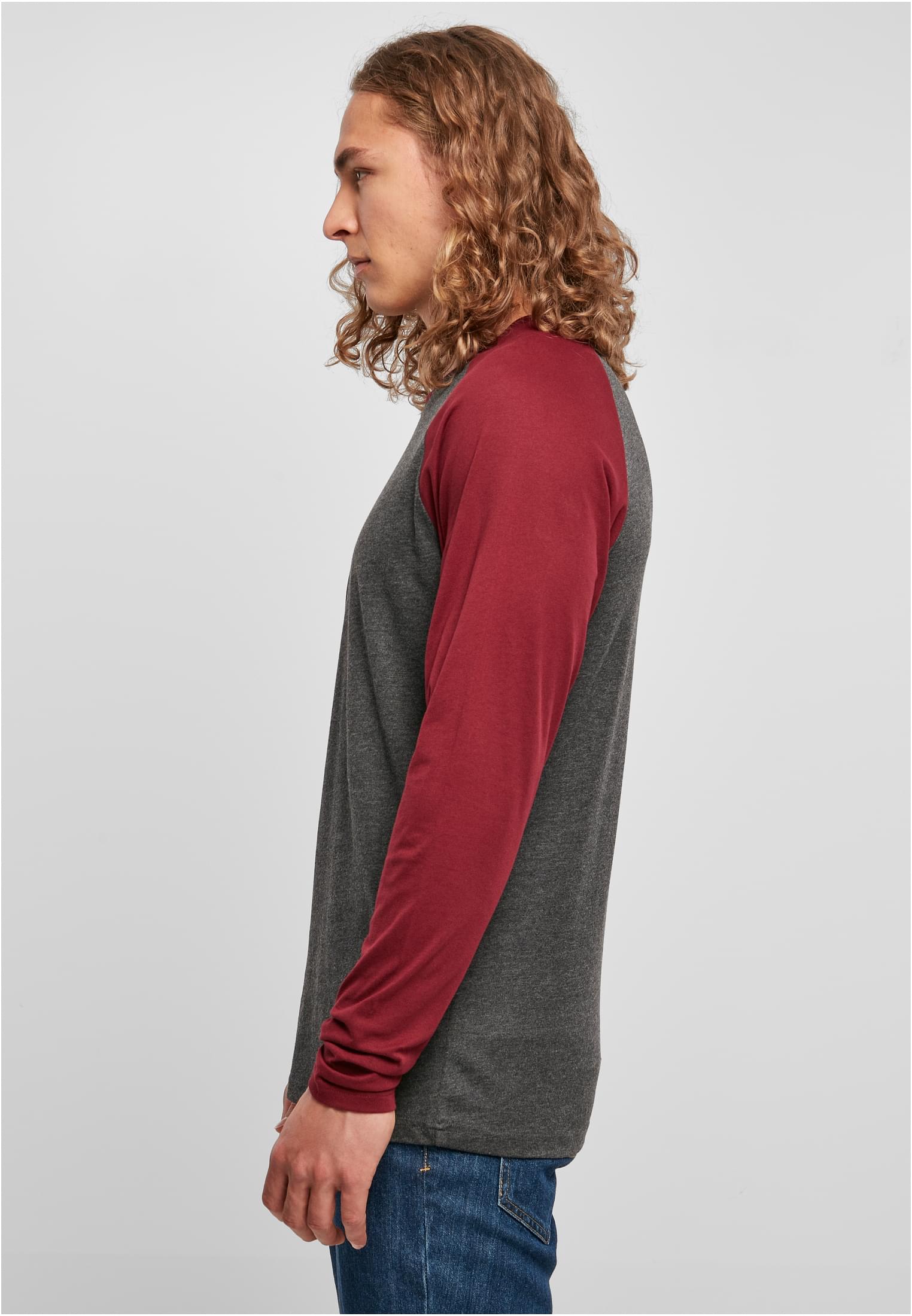 Contrast Raglan Longsleeve charcoal/cherry | charcoal/cherry