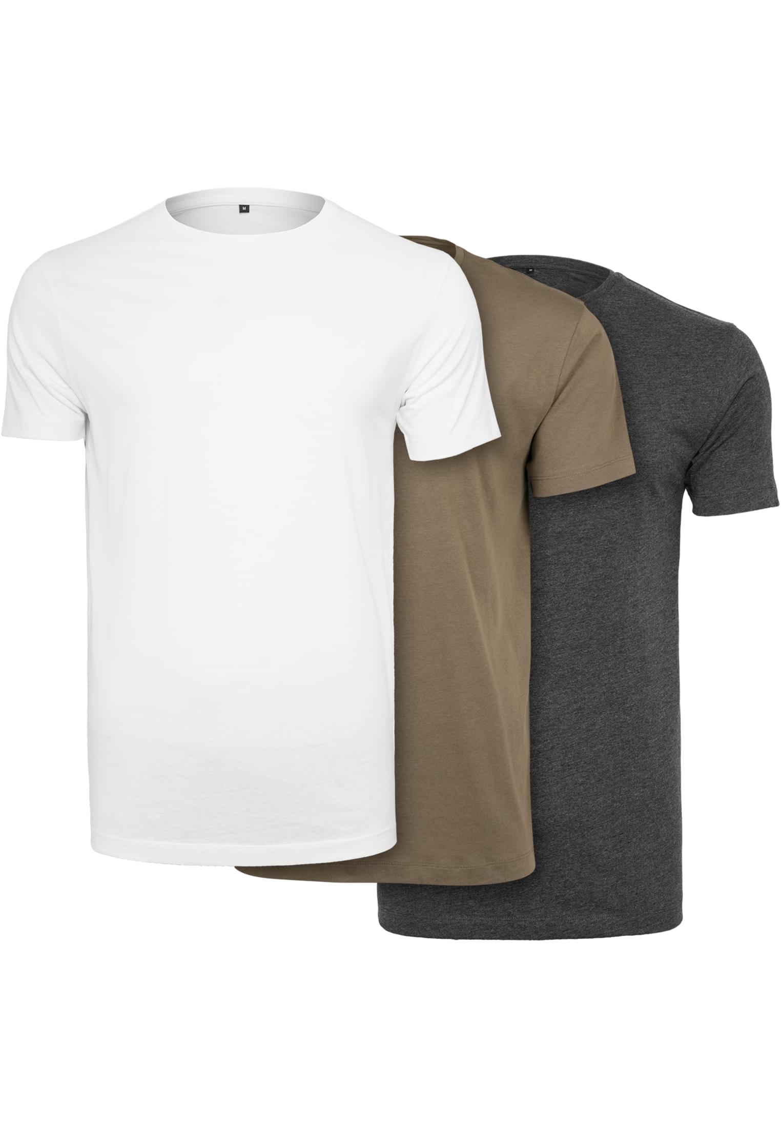 Light T-Shirt Round Neck 3-Pack white+olive+charcoal | white+olive+charcoal
