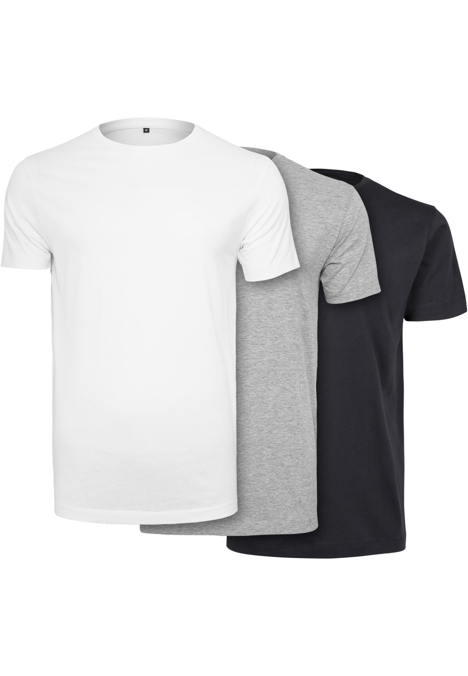 Light T-Shirt Round Neck 3-Pack white+heather grey+navy | white+heather grey+navy