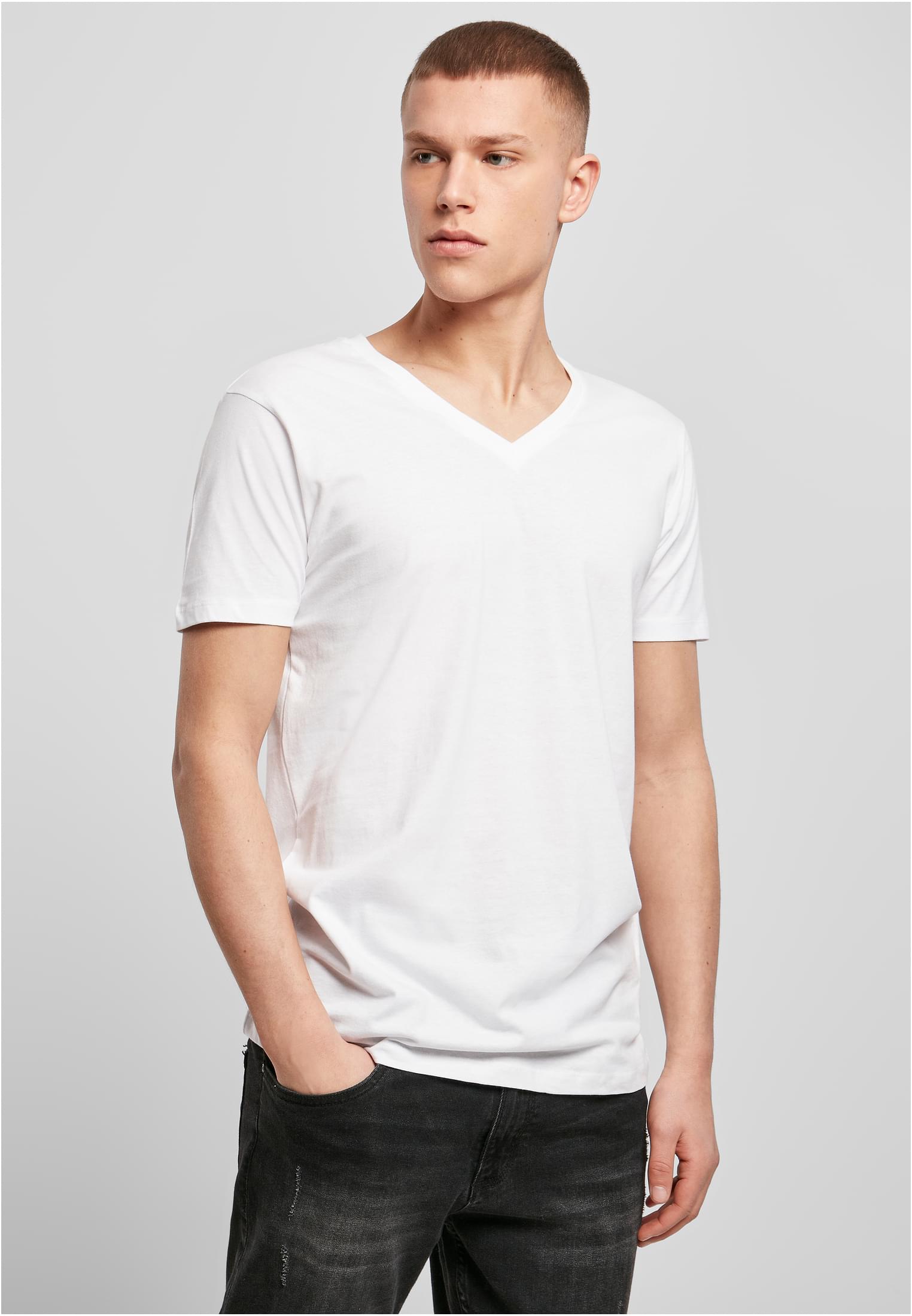 Light T-Shirt V-Neck white | white