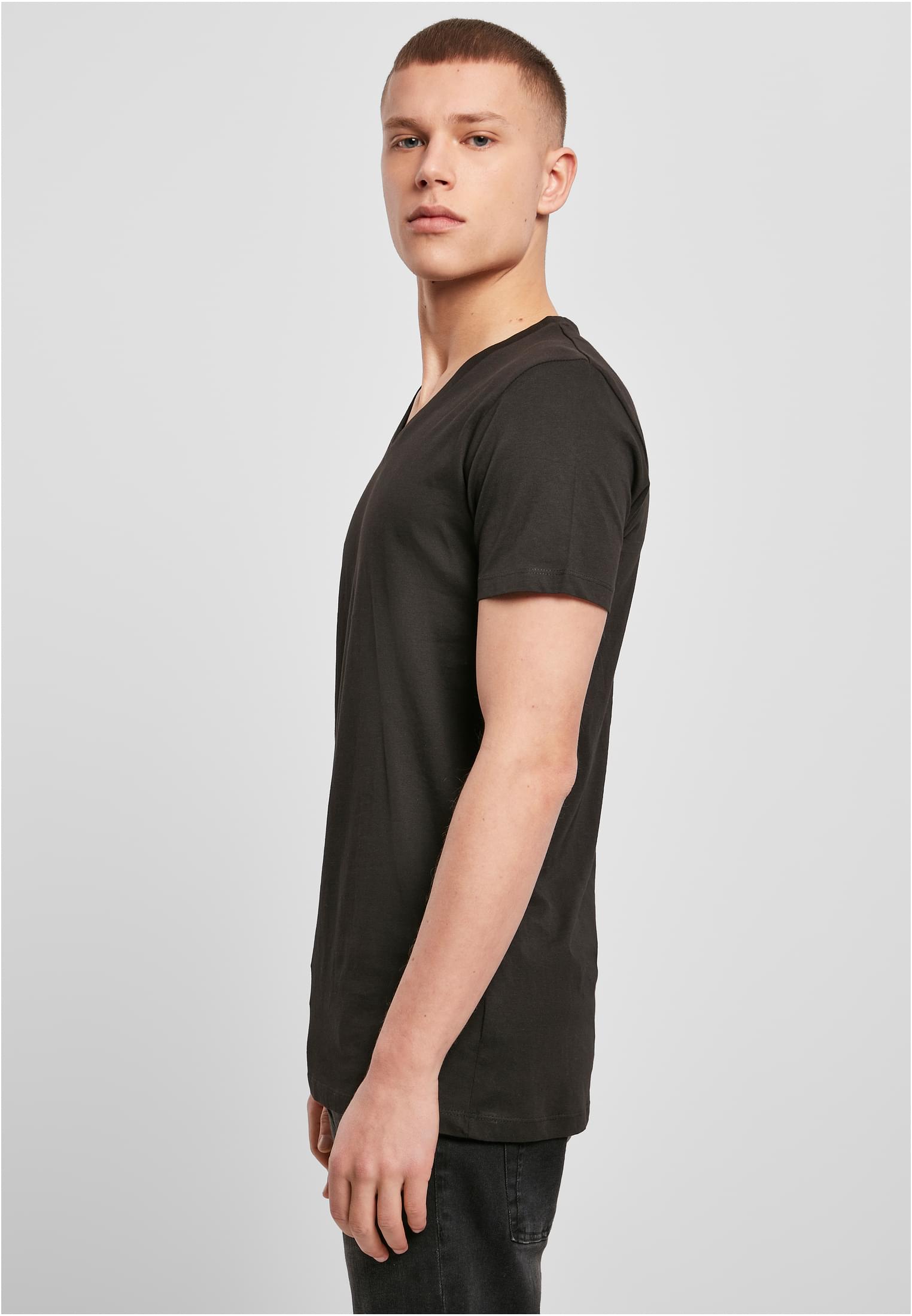Light T-Shirt V-Neck black | black