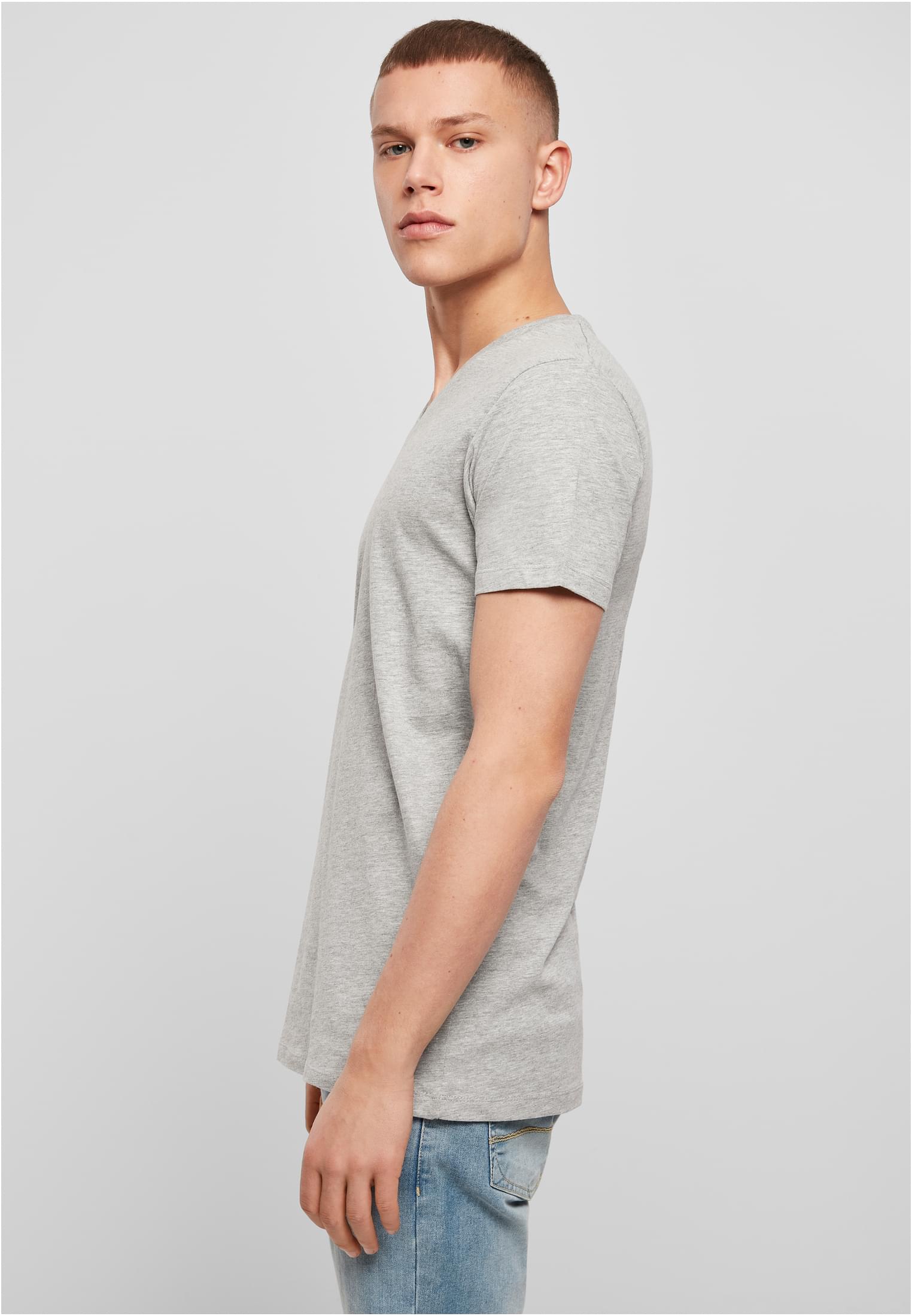 Light T-Shirt V-Neck heather grey | heather grey