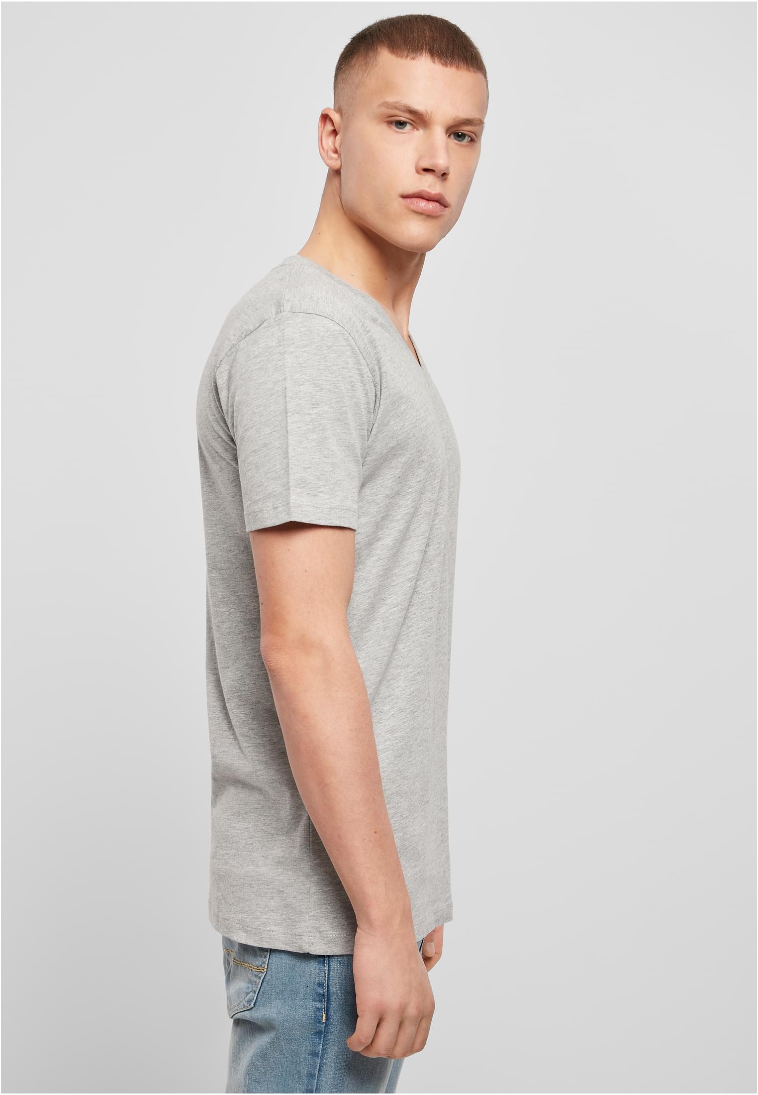 Light T-Shirt V-Neck heather grey | heather grey