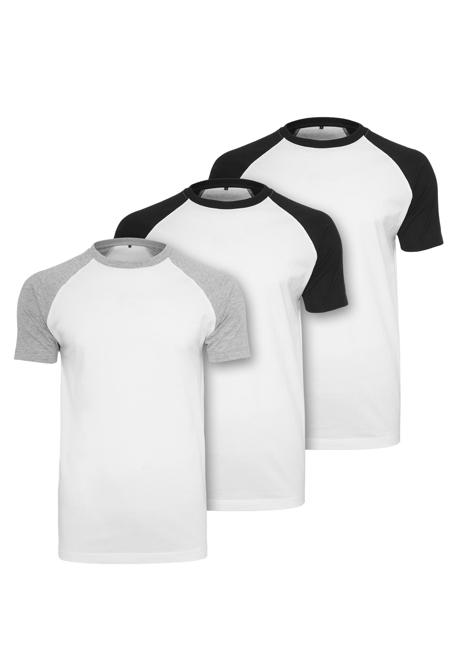 Raglan Contrast Tee 3-Pack wht/blk/wht/h.grey/wht/blk | wht/blk/wht/h.grey/wht/blk