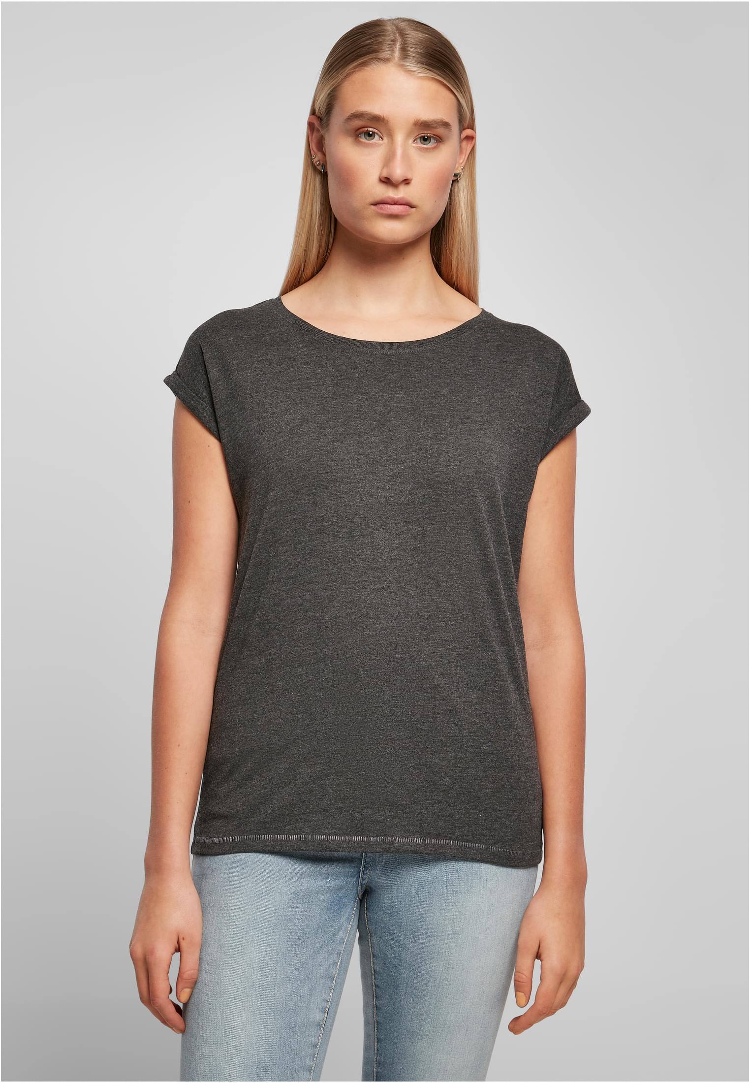 Ladies Extended Shoulder Tee charcoal | charcoal