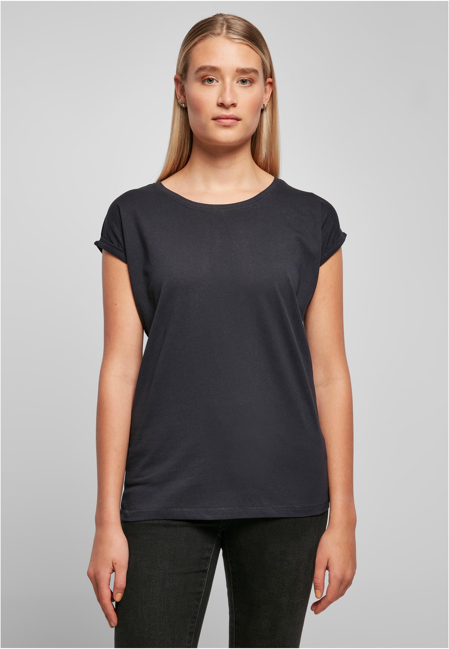 Ladies Extended Shoulder Tee navy | navy