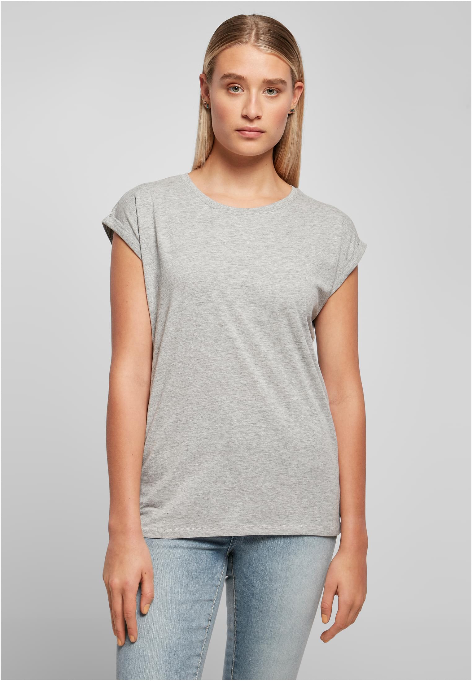 Ladies Extended Shoulder Tee heather grey | heather grey