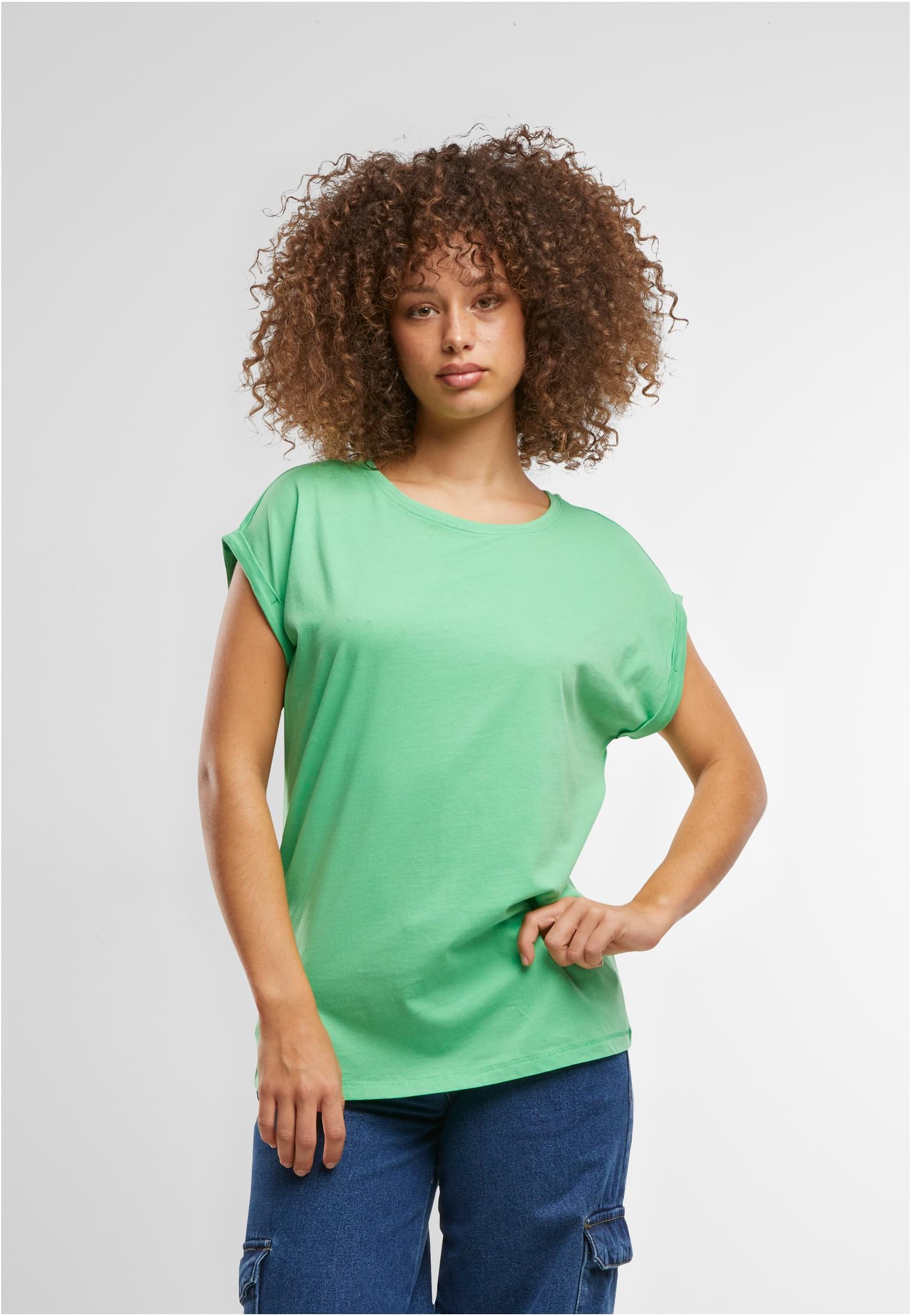 Ladies Extended Shoulder Tee ghost green | ghost green