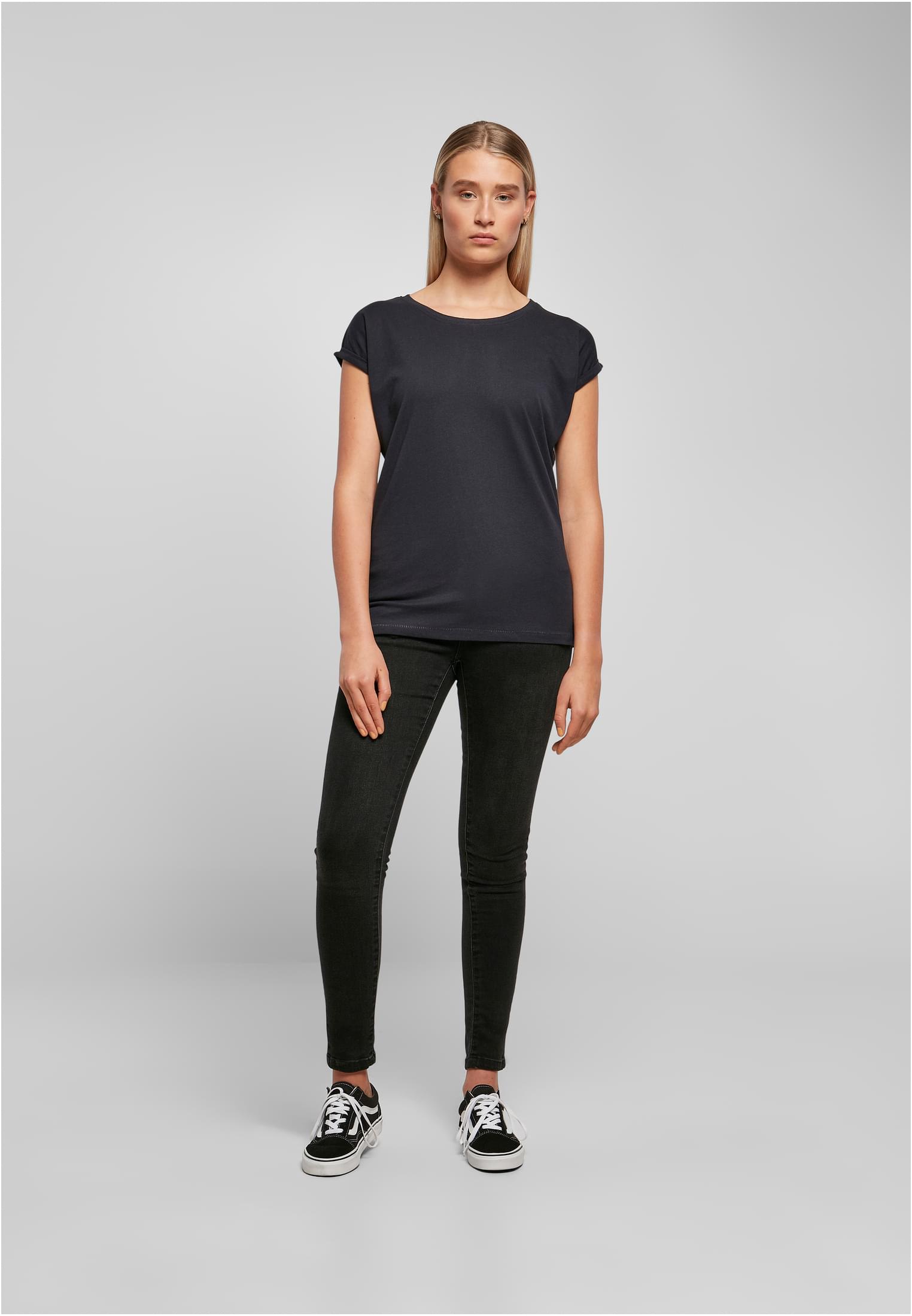 Ladies Extended Shoulder Tee navy | navy