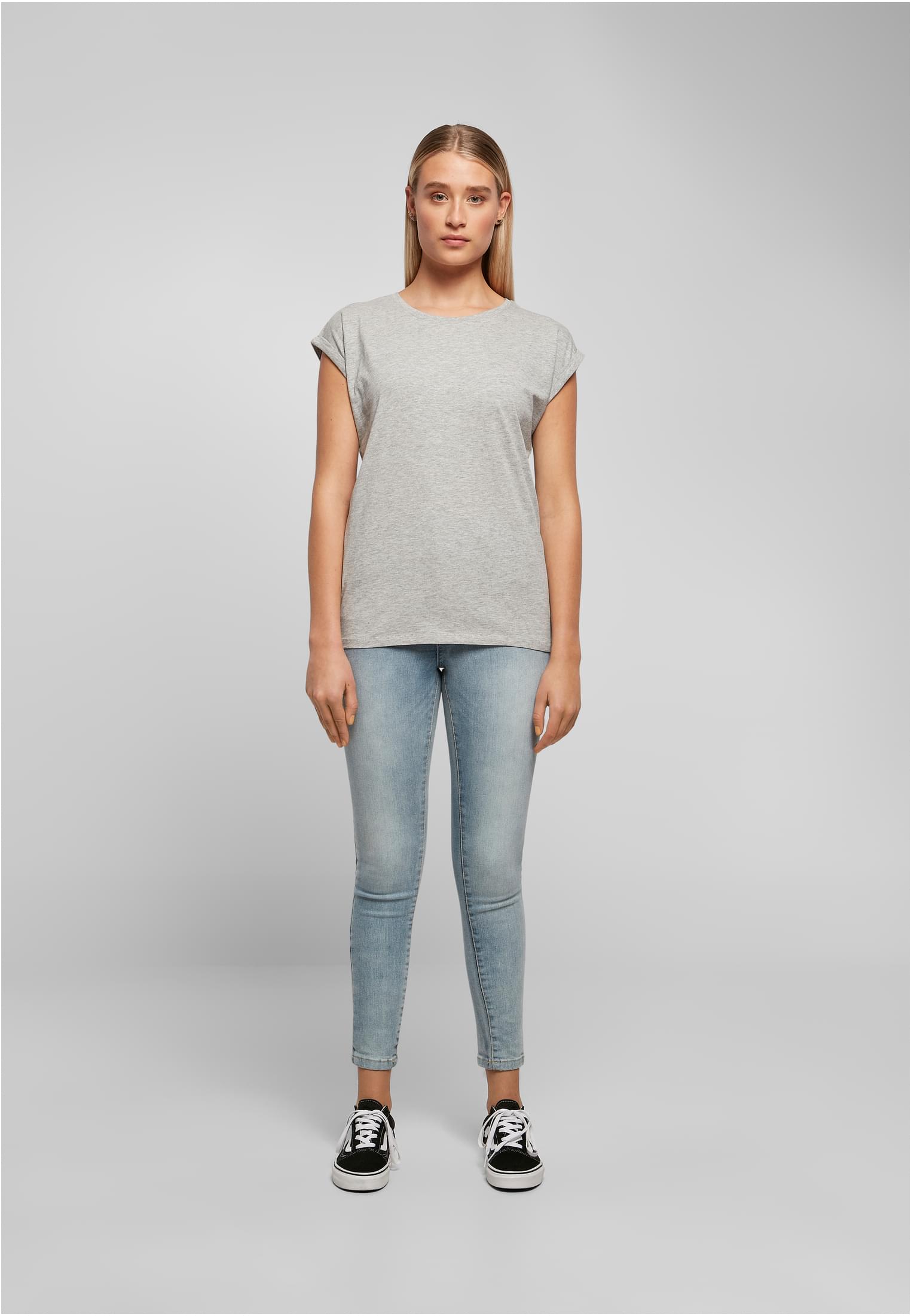 Ladies Extended Shoulder Tee heather grey | heather grey