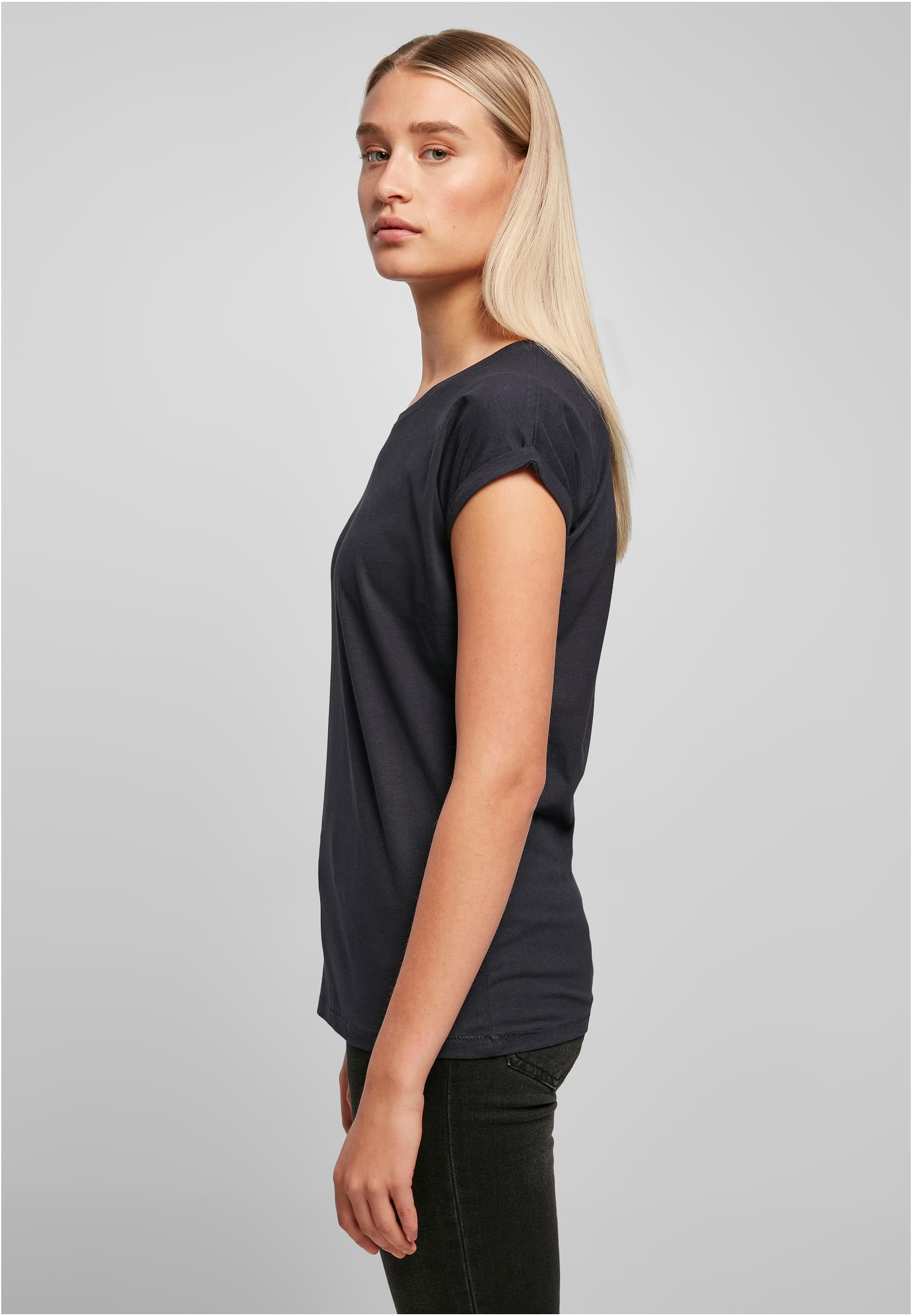 Ladies Extended Shoulder Tee navy | navy