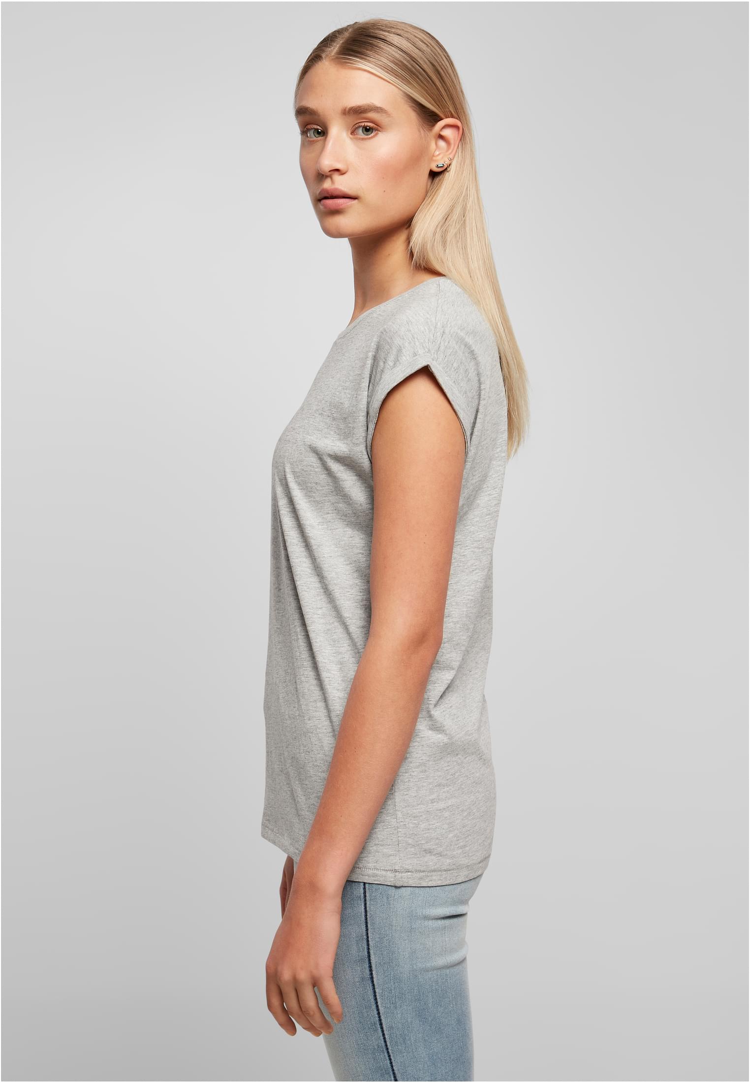 Ladies Extended Shoulder Tee heather grey | heather grey