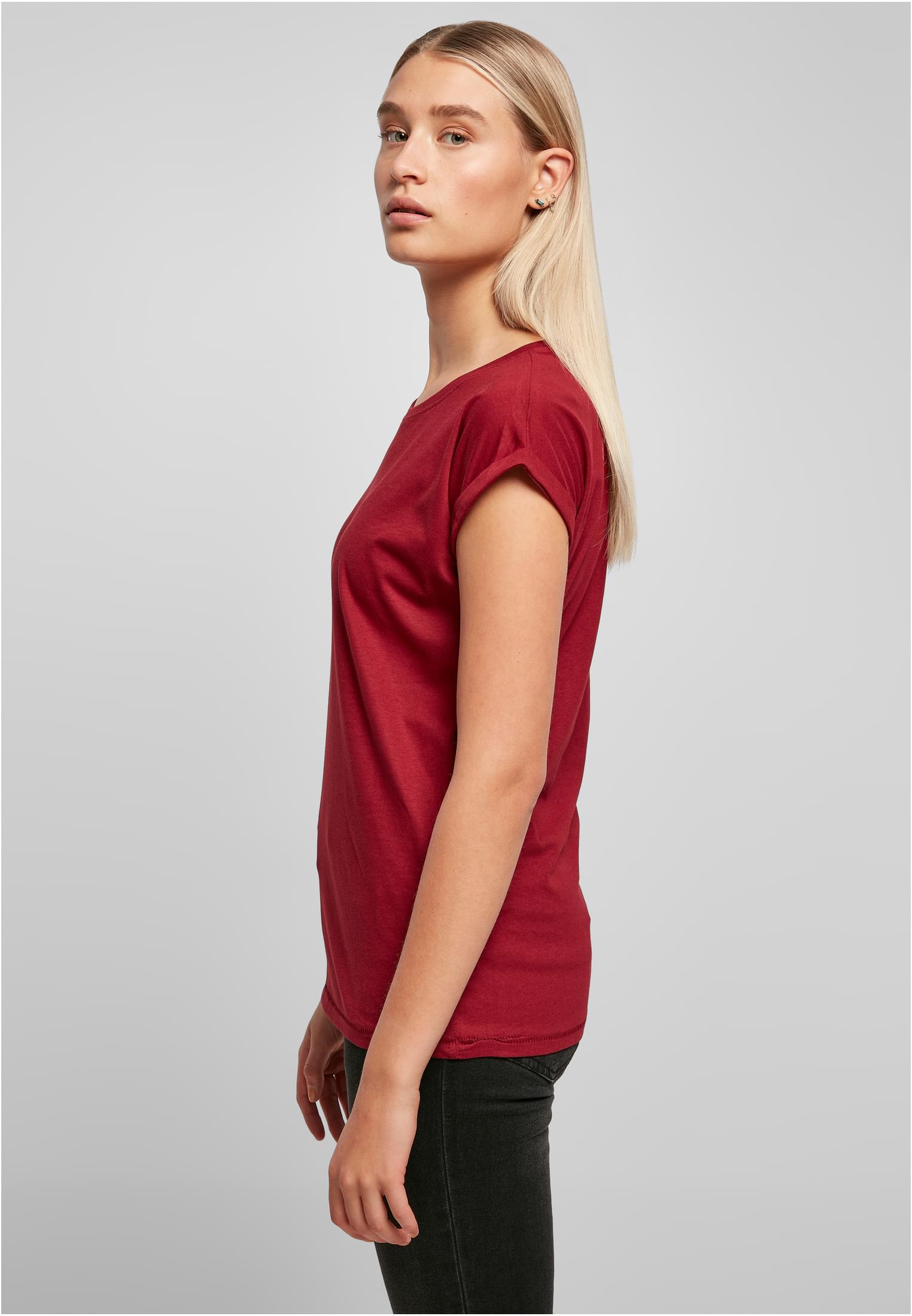 Ladies Extended Shoulder Tee burgundy | burgundy
