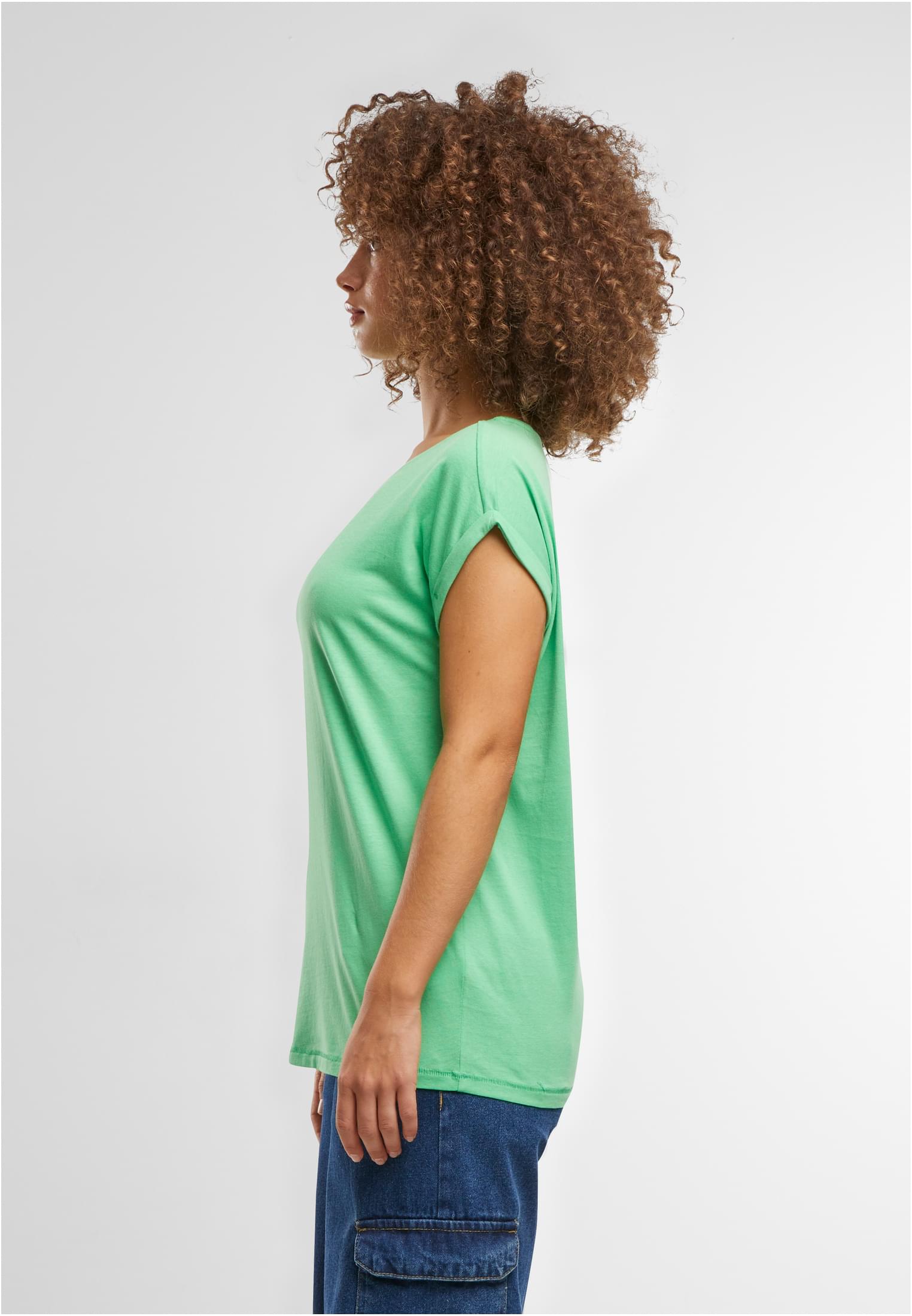 Ladies Extended Shoulder Tee ghost green | ghost green