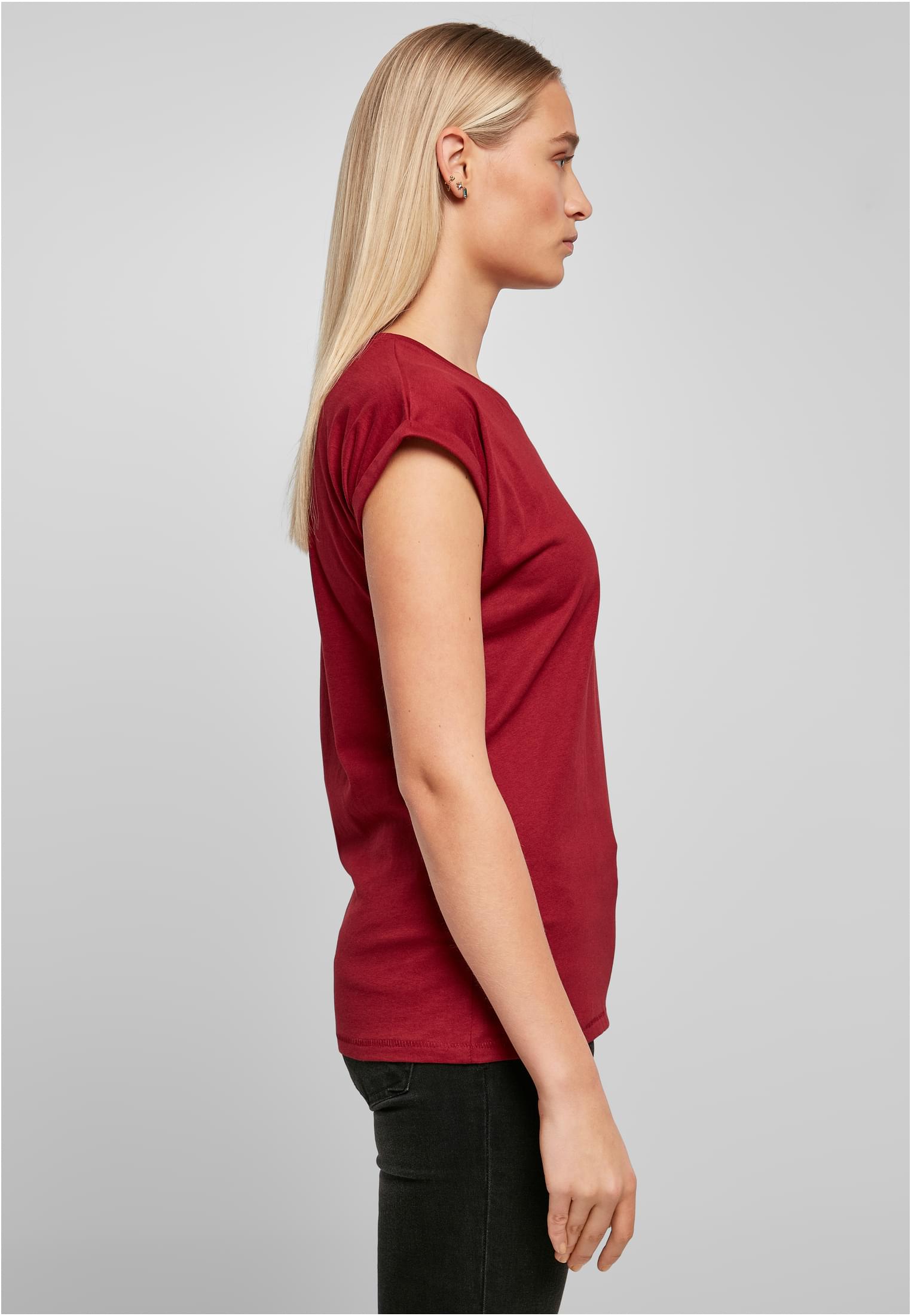 Ladies Extended Shoulder Tee burgundy | burgundy