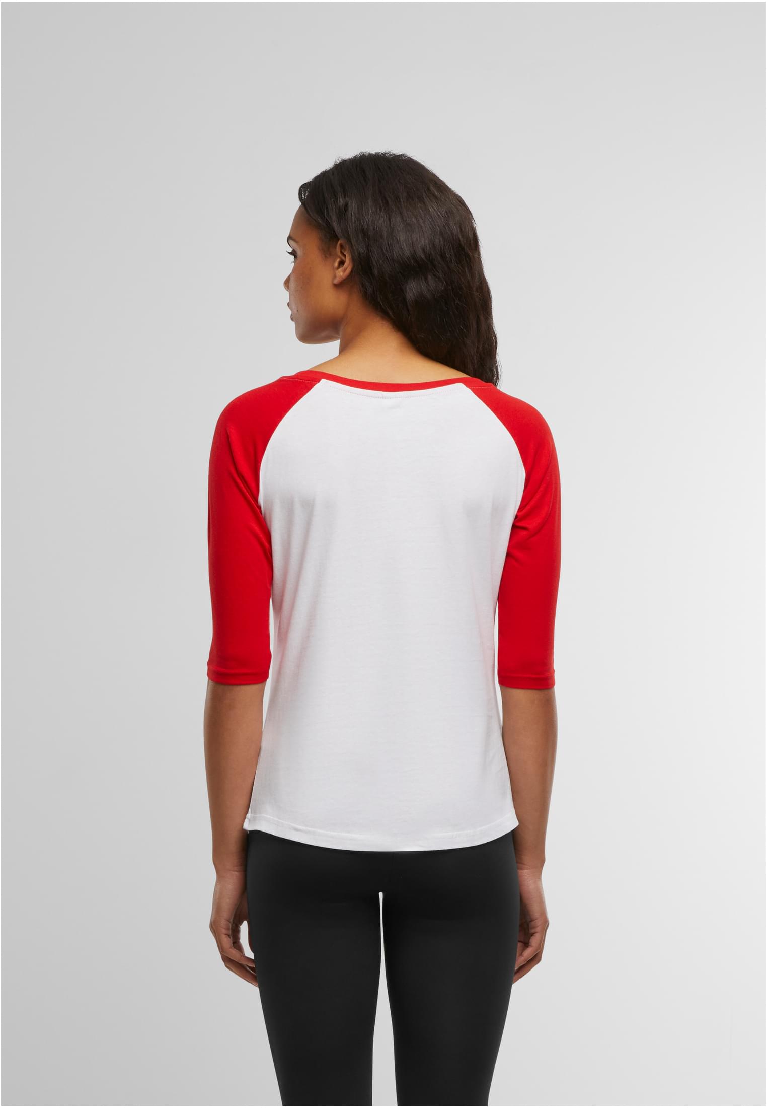 Ladies 3/4 Contrast Raglan Tee wht/red | wht/red